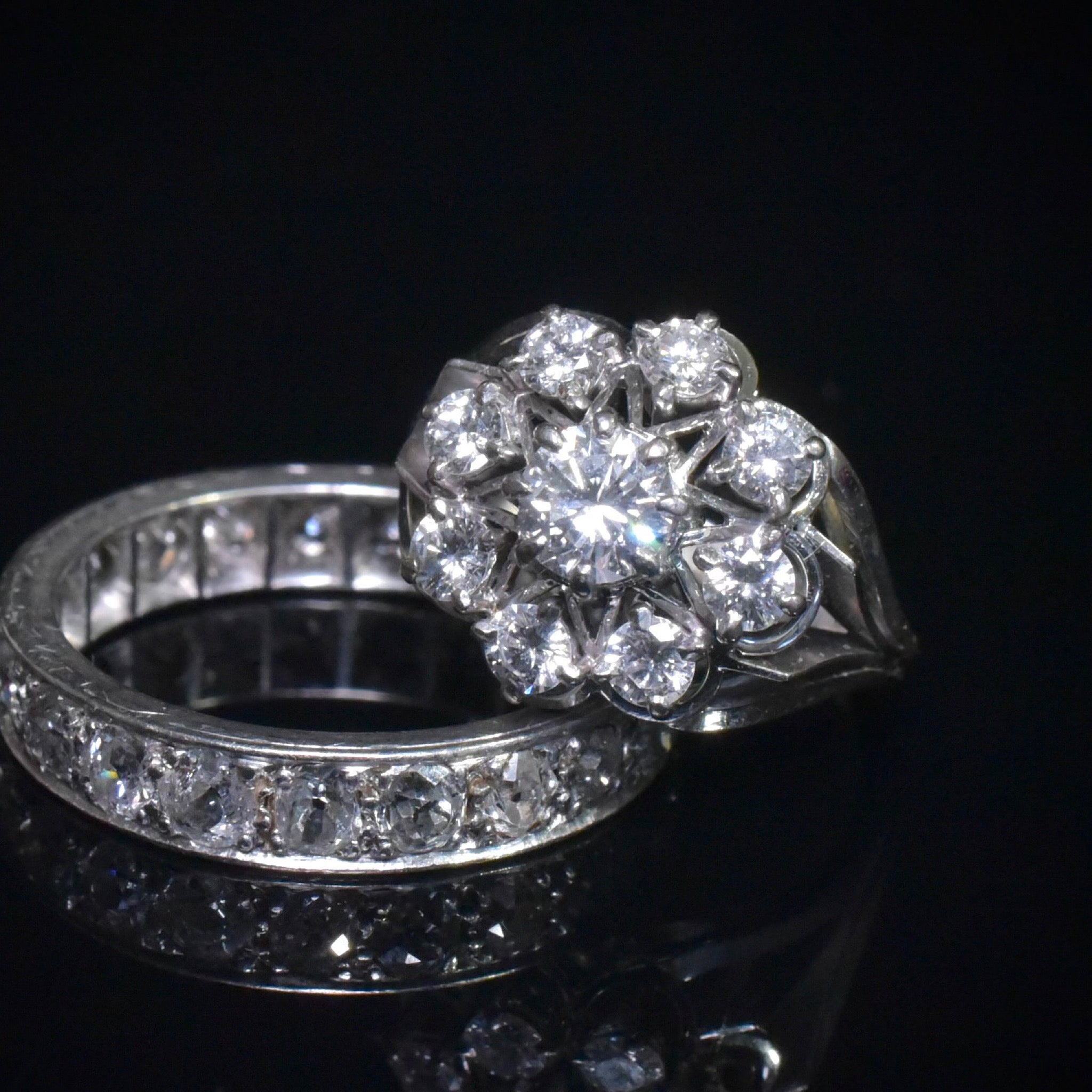 Vintage 18ct White Gold Diamond ‘Daisy’ Halo Cluster Circa 1940’s - 1.14ct Independent Gemmological Valuation Included $11,000 AUD