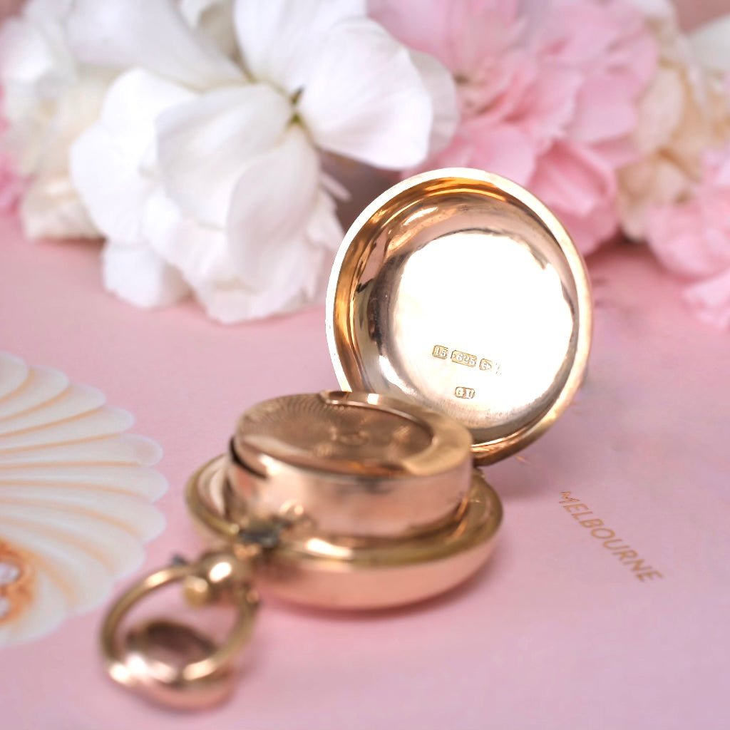 Antique 15ct Rose Gold Sovereign Case By George Unite - Birmingham 1903