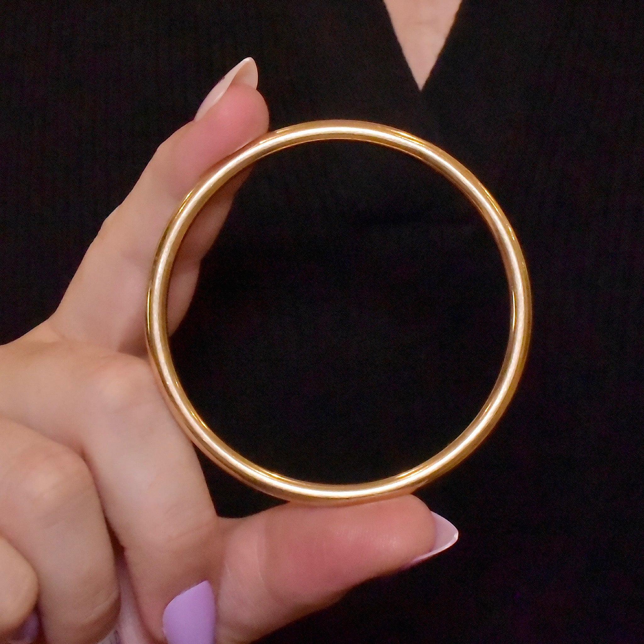Classic 9ct Yellow Gold ‘Tubular’ ‘Nellie Stewart’ Golf Bangle