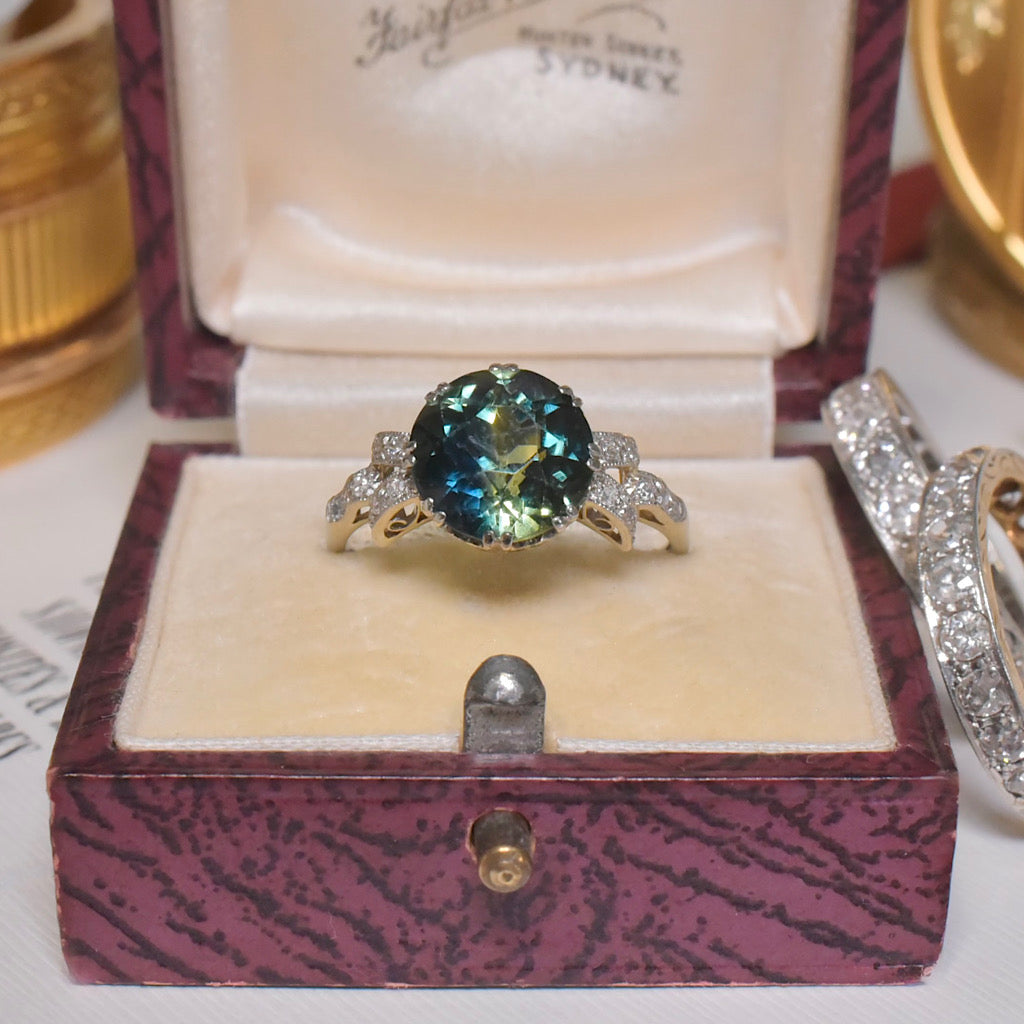 Antique 18ct White Gold And Platinum Parti Sapphire And Diamond Ring