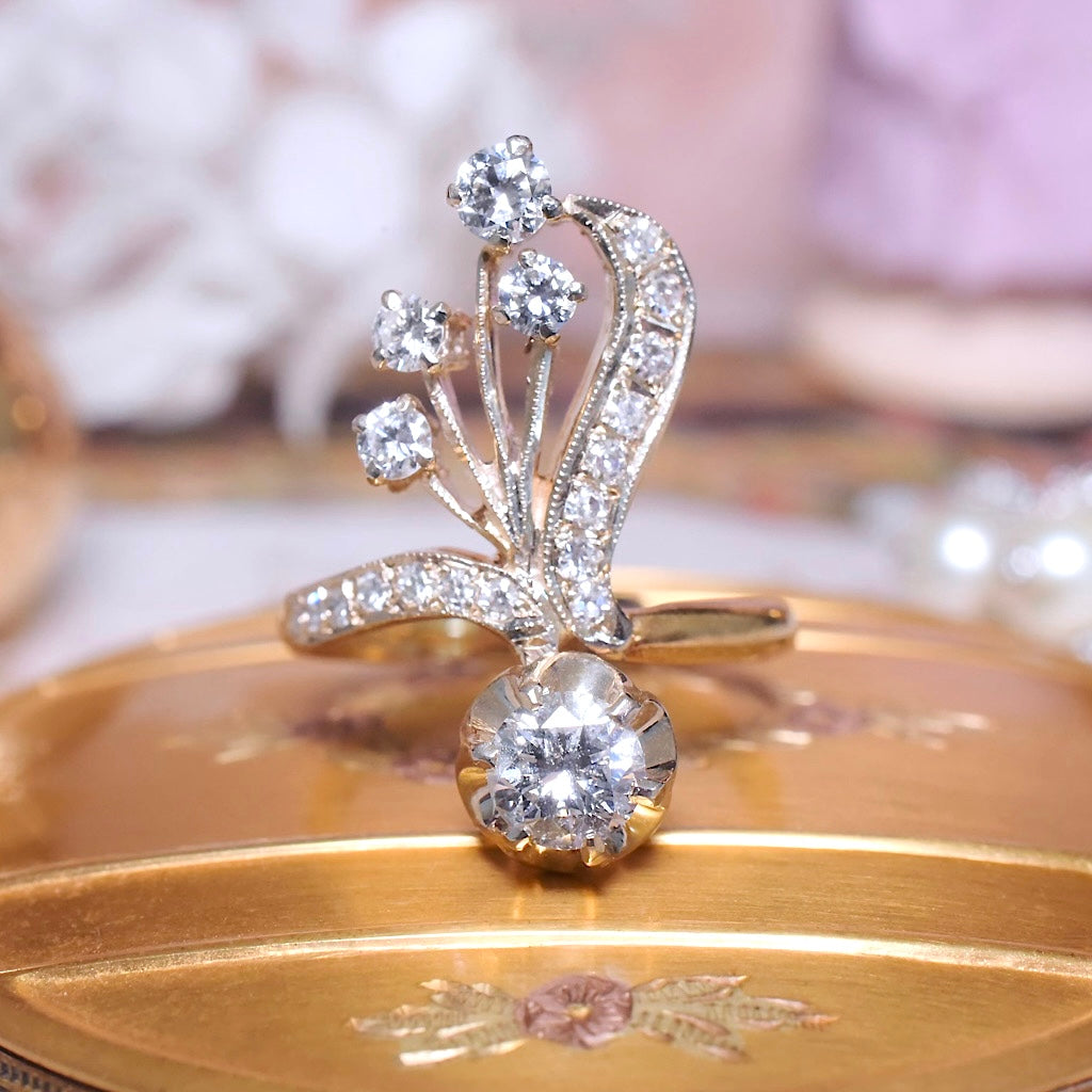 Vintage Soviet Russian 18ct Yellow Gold And Diamond Ring - 1.04ct Independent Valuation Included $7740.00 AUD