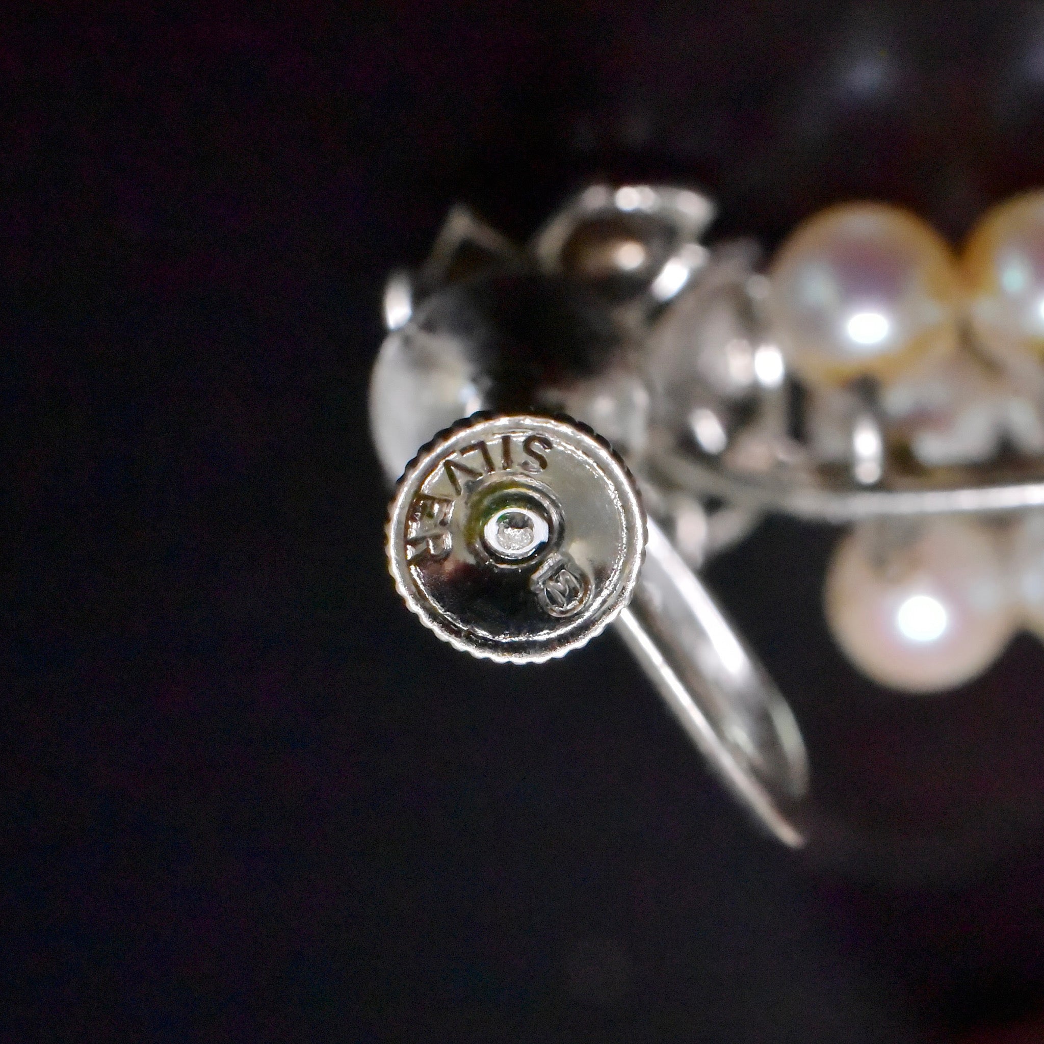 Superb Mid-Century Mikimoto Pearl And Silver ‘Grape’ Earrings Circa 1950’s