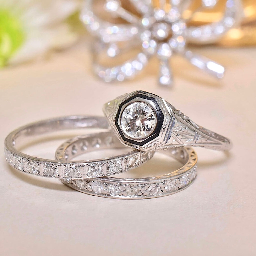 Antique Art Deco 18K White Gold Diamond Solitaire Ring By ‘Belais’ Circa 1920 Independent Insurance Valuation Included For $9,000 AUD