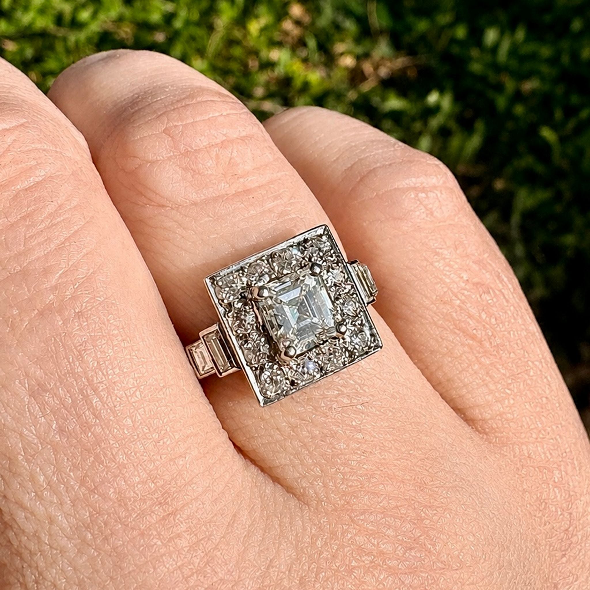 Superb Vintage 14ct White Gold Diamond Cluster 1.71 ct Ring Independent Gemmological Valuation for $11,615 AUD