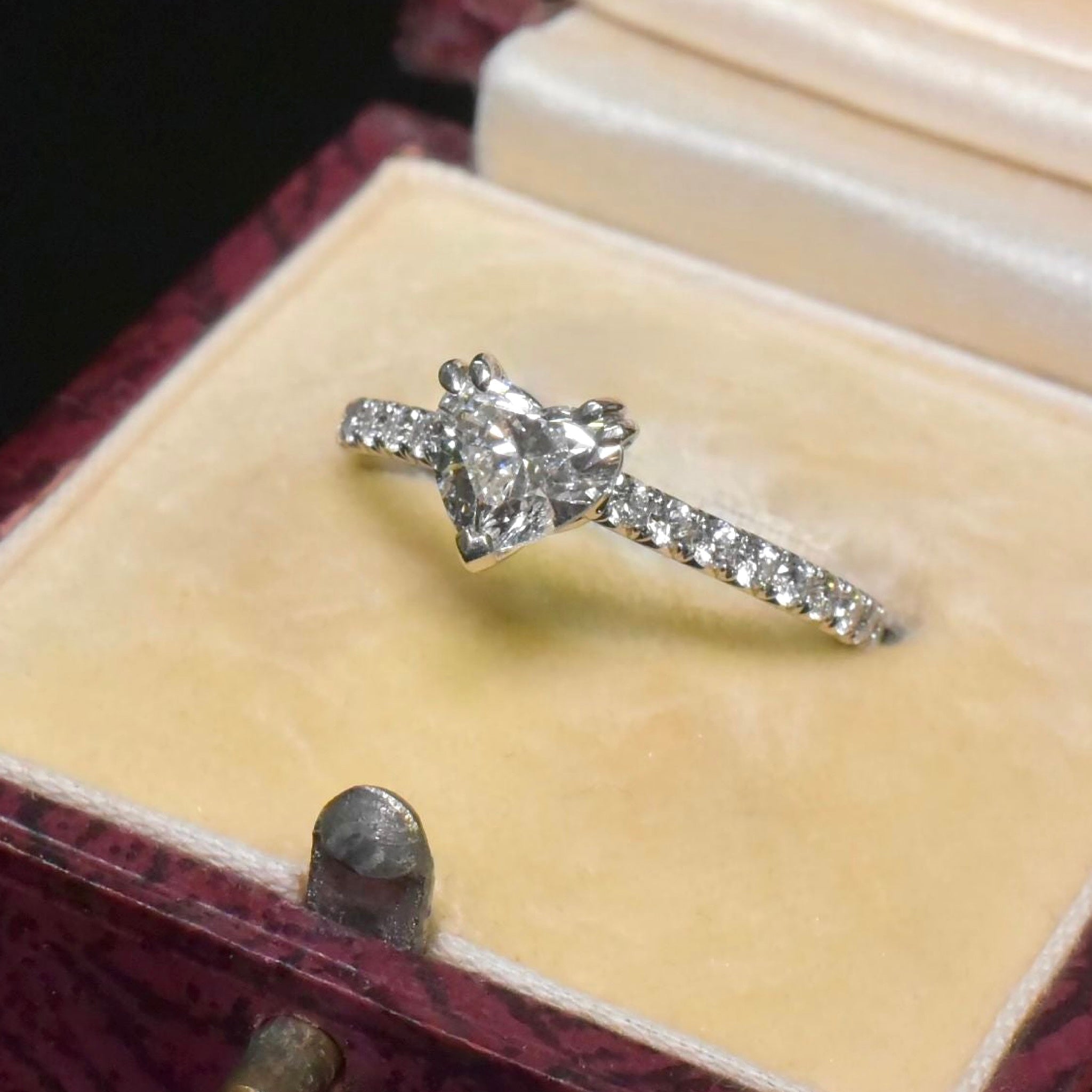 Contemporary Platinum ‘D’ Colour 0.70ct ‘Heart-Cut’ Diamond Ring - 0.93ct TDW By Paul Bram Melbourne RRP $8,950 AUD (GIA certificate included)