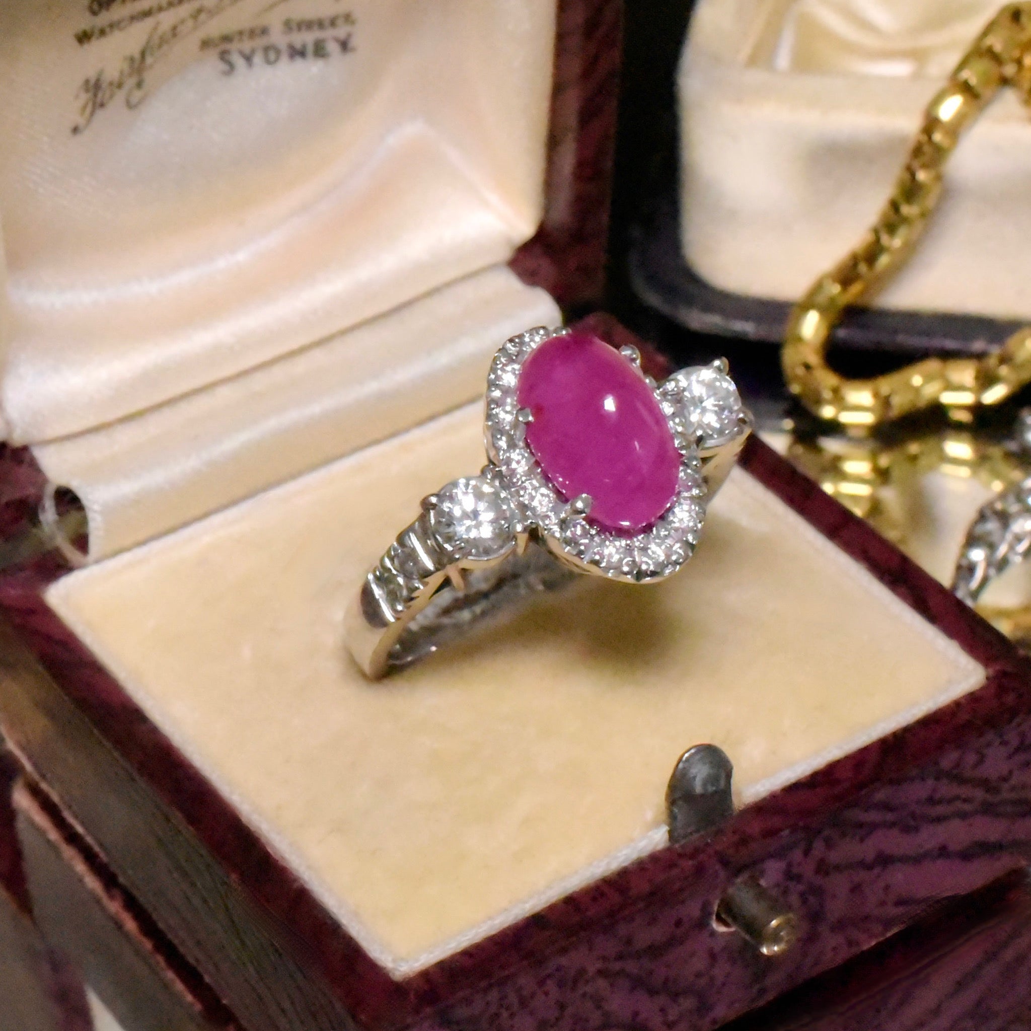 Superb 18ct White Gold Ruby And Diamond Ring Valuation Included In Purchase For $12,030 AUD
