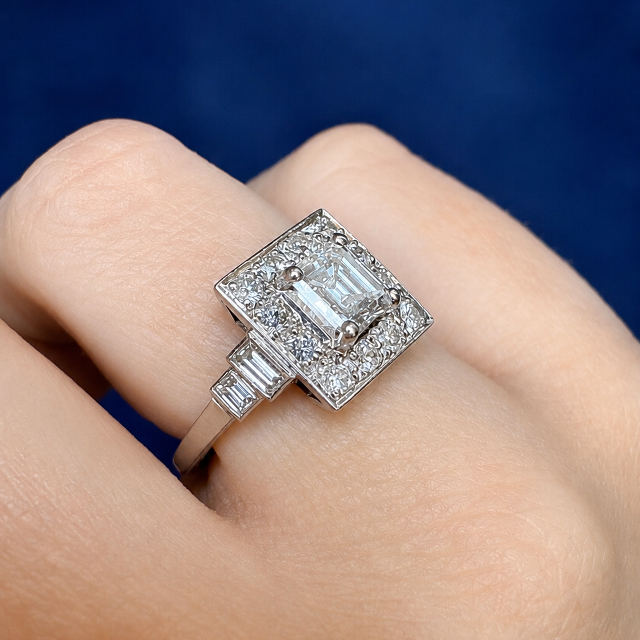 Superb Vintage 14ct White Gold Diamond Cluster 1.71 ct Ring Independent Gemmological Valuation for $11,615 AUD