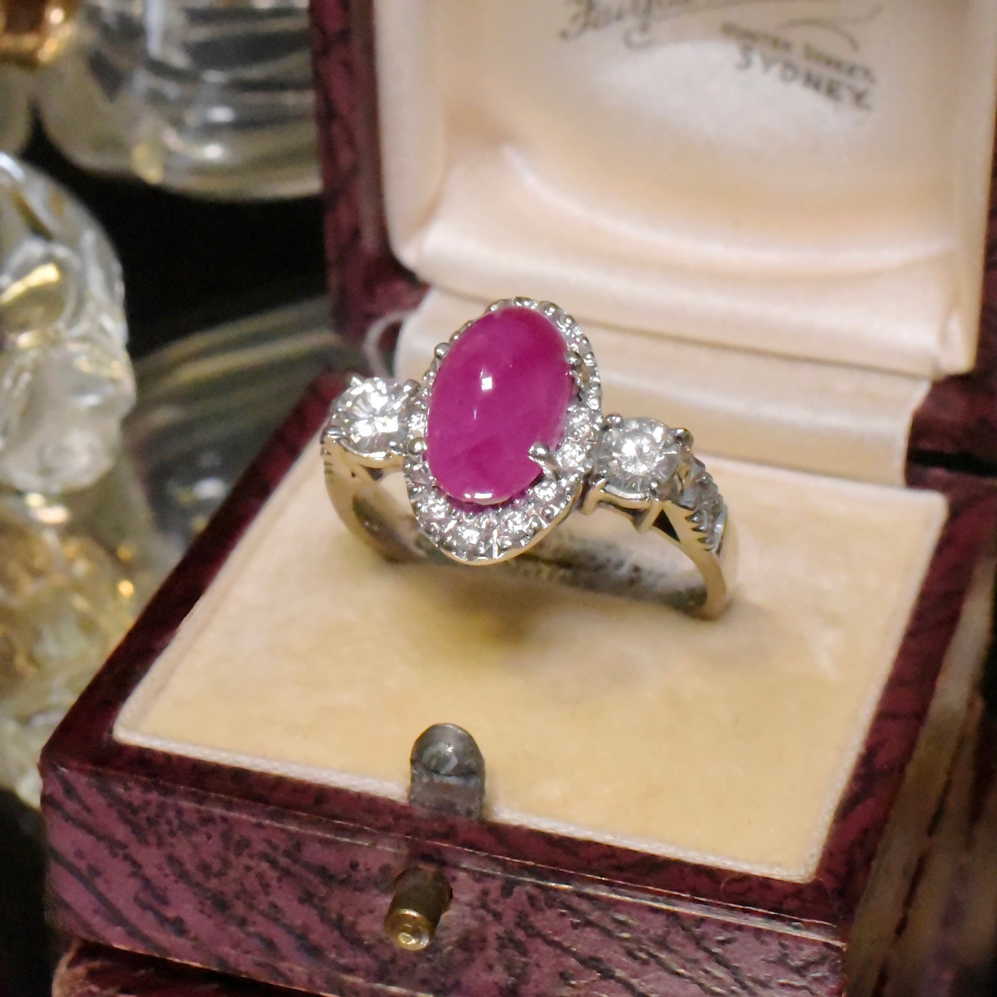 Superb 18ct White Gold Ruby And Diamond Ring Valuation Included In Purchase For $12,030 AUD