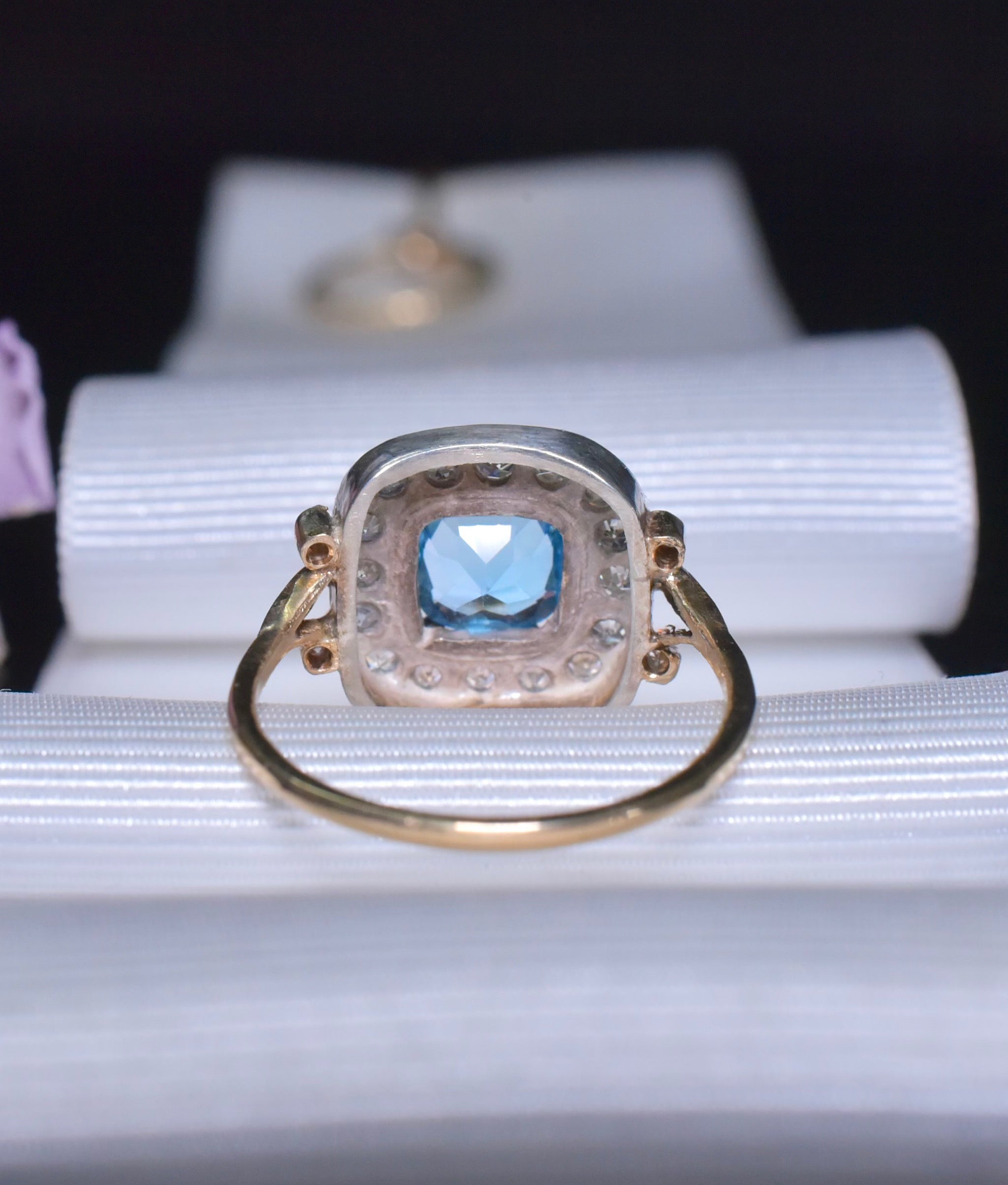 Vintage 9ct Rose Gold And Silver Diamond And Topaz Ring