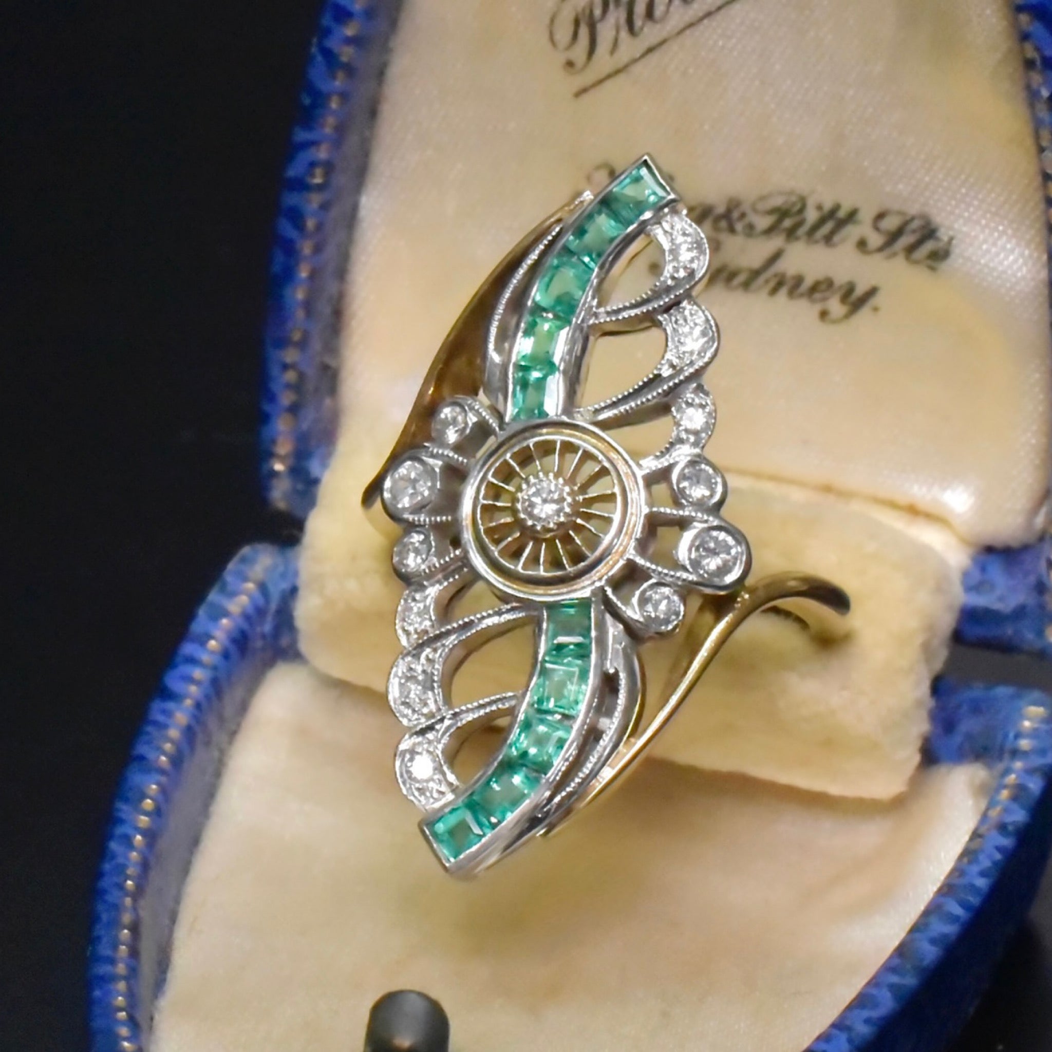Superb Contemporary 18ct Yellow (And White) Gold Emerald And Diamond Ring Included In Purchase A 2020 NCJV Valuation For $7,700 AUD