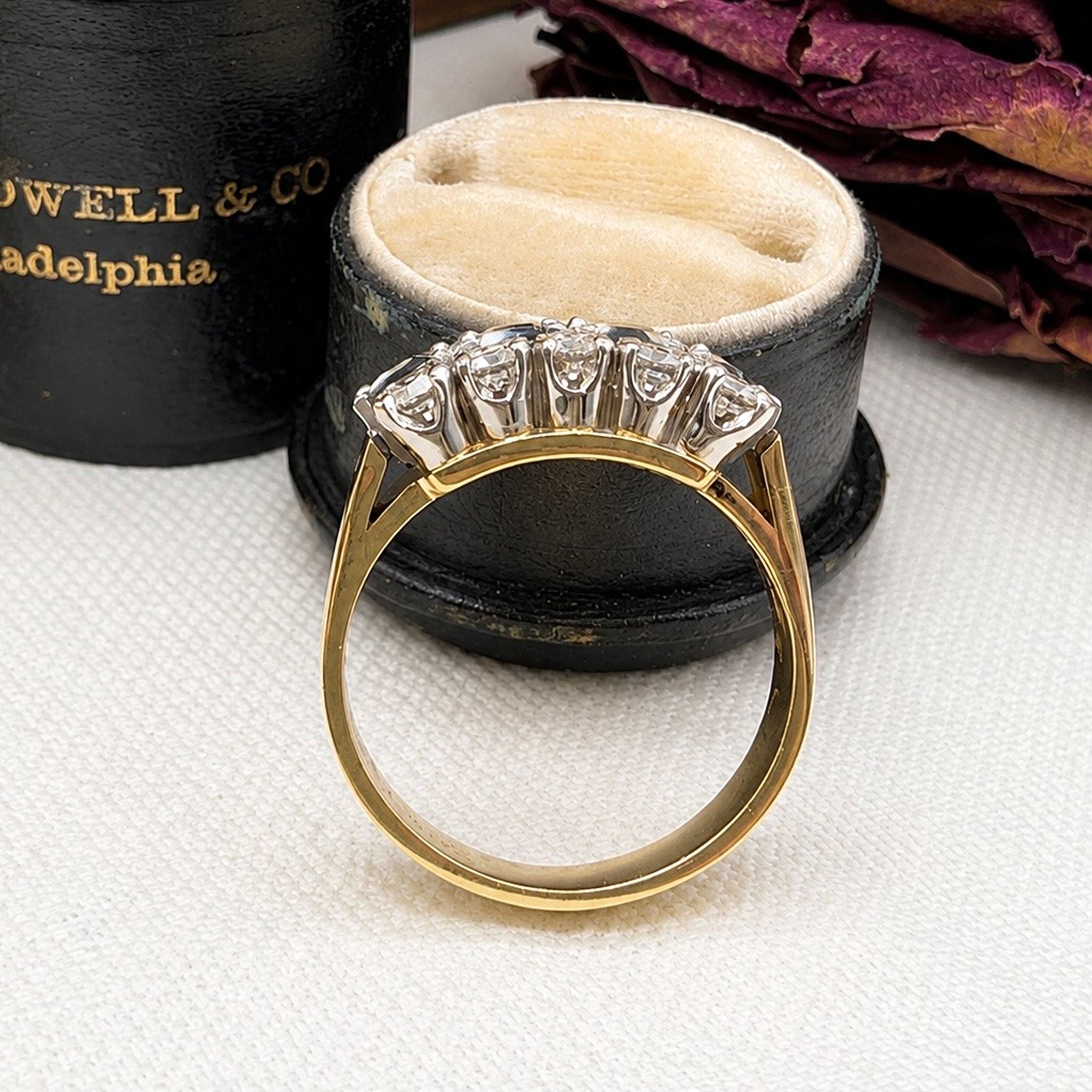 Vintage 18ct Yellow Gold Sapphire and Diamond Multi Row Ring
