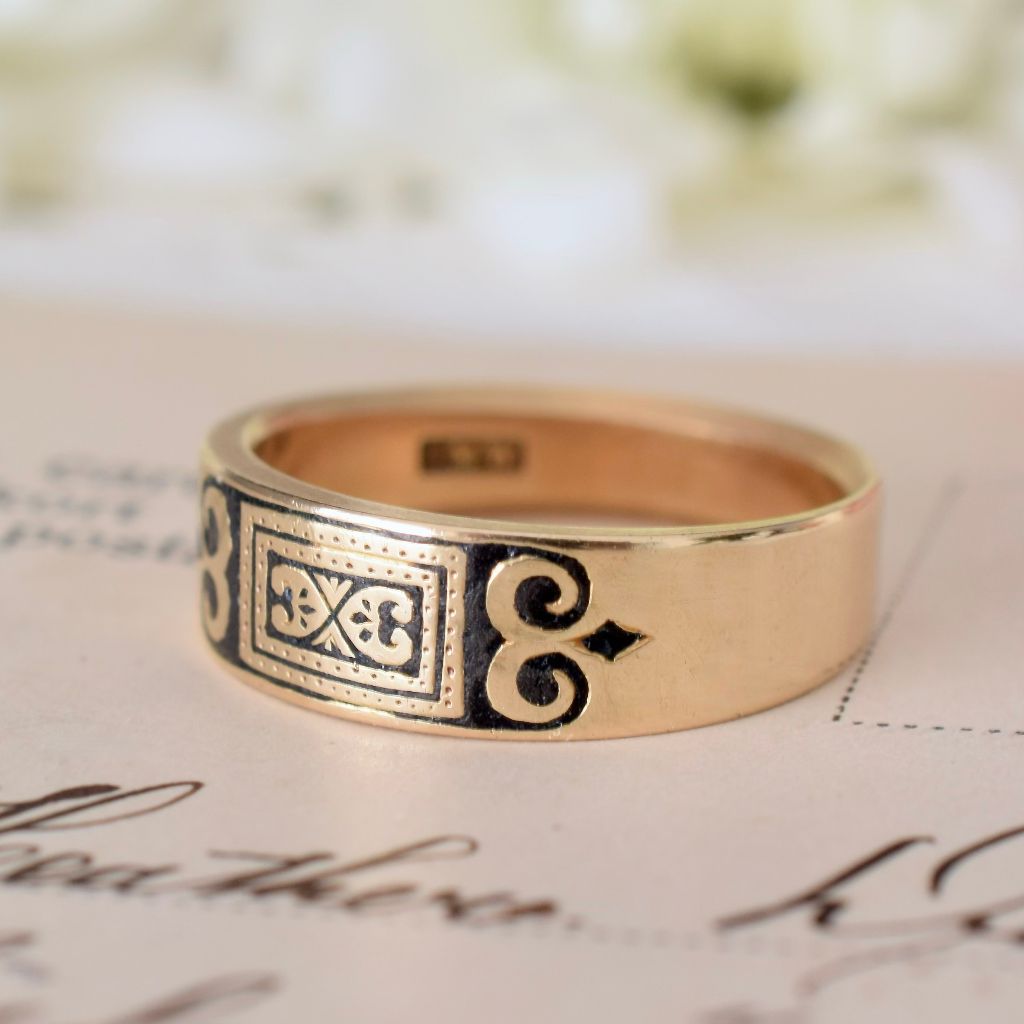 Antique Australian 18ct Gold And Enamel Ring By ‘Wendts’ Circa 1890