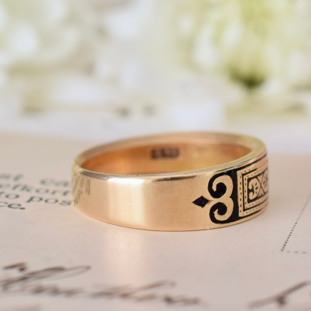 Antique Australian 18ct Gold And Enamel Ring By ‘Wendts’ Circa 1890