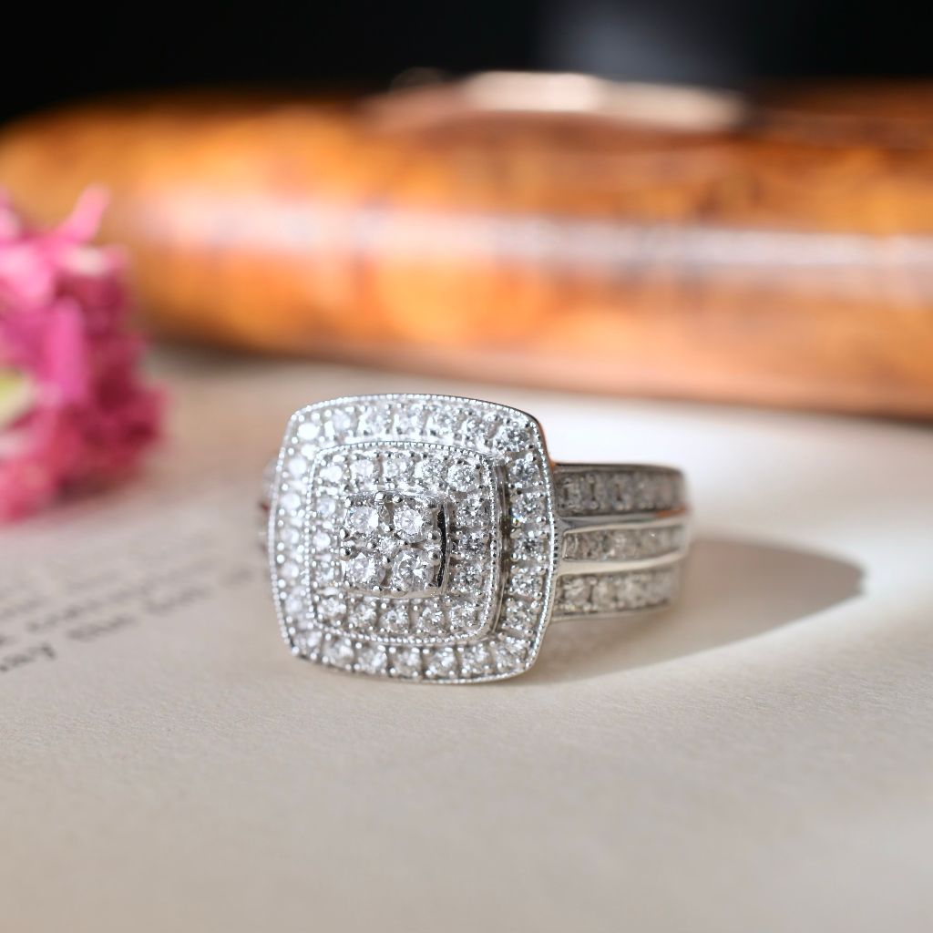 Modern 14ct White Gold 1.00ct Diamond Ring Independent Valuation Included In Purchase For $5200 AUD