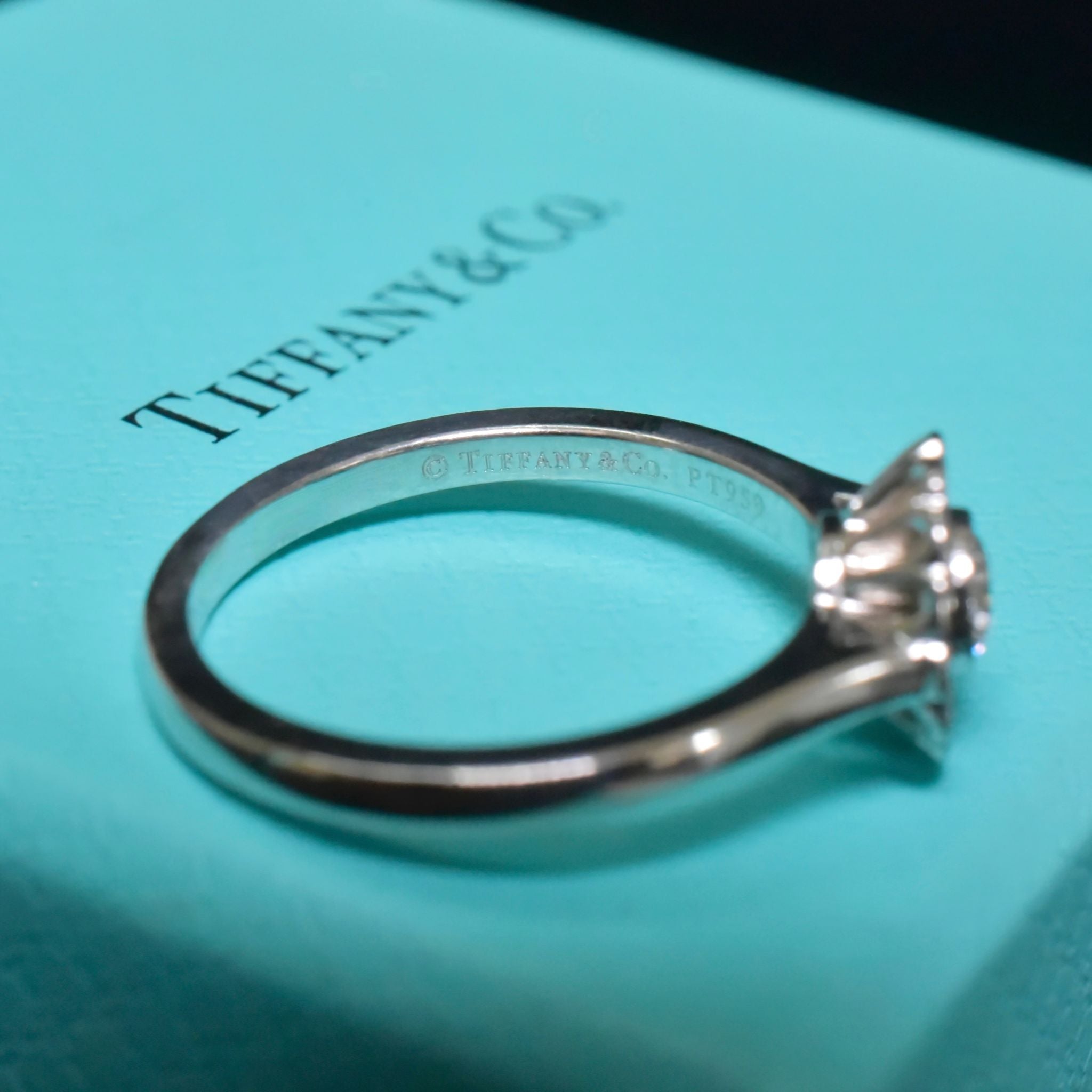 Exquisite Solid Platinum ‘Tiffany & Co.’ Diamond 'Enchanted Flower' Halo Ring