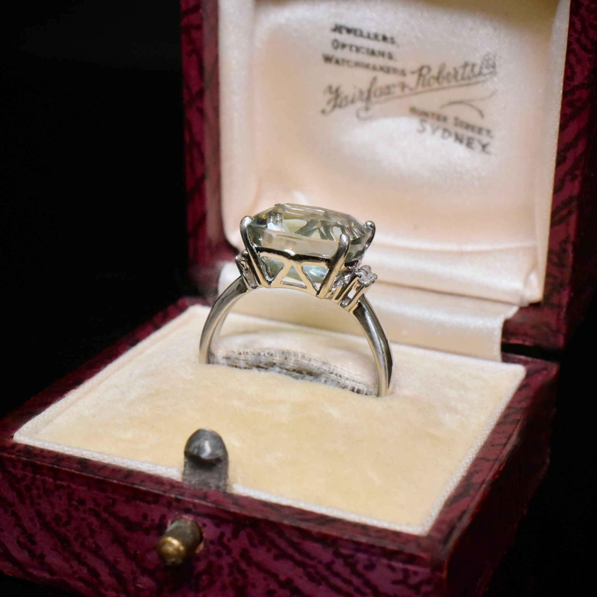 Contemporary 9ct White Gold Prasiolite And Diamond Ring