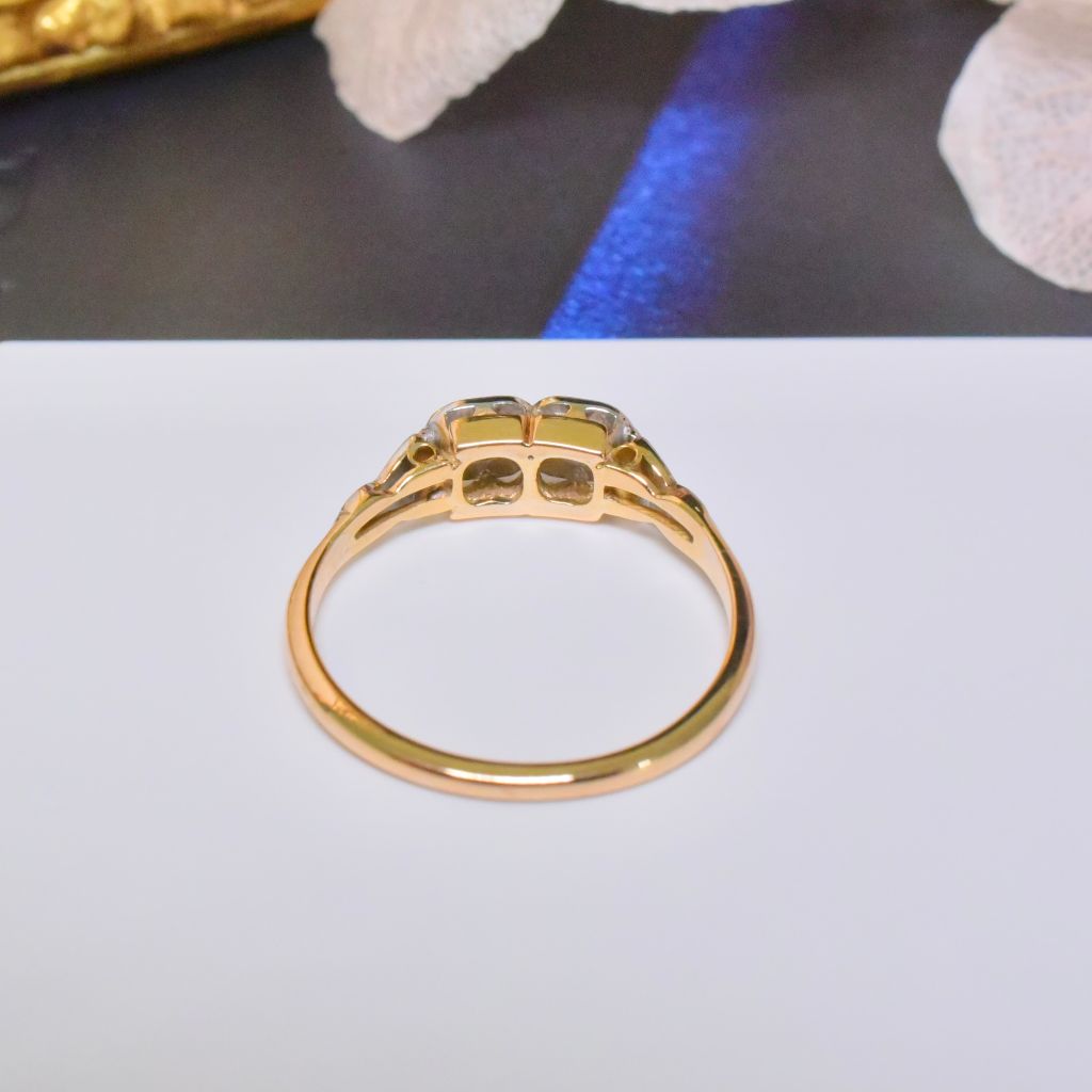 Antique Australian 18ct Yellow Gold And Diamond ’Toi Et Moi’ Ring Circa 1901-15