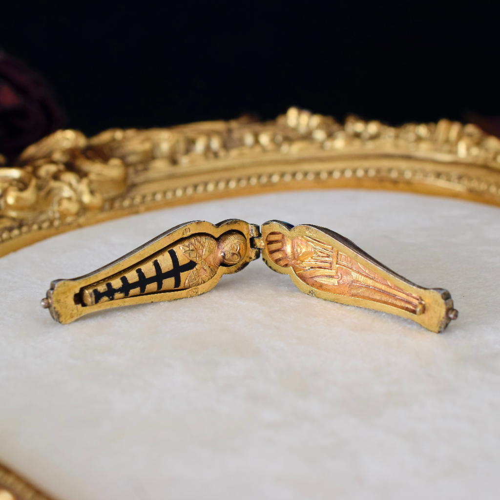 Antique Art Deco Egyptian Revival Sarcophagus And Mummy Pendant Circa 1920-30’s