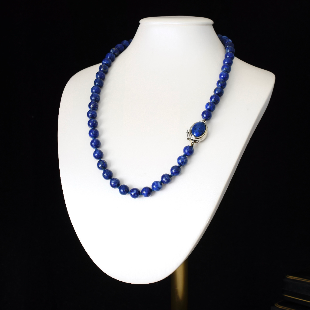 Modern Sterling Silver And Lapis Lazuli Necklace