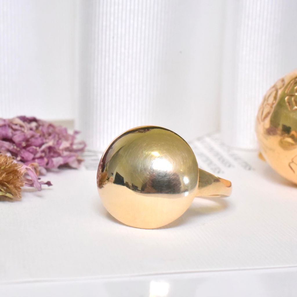 Contemporary 9ct Yellow Gold Dome Ring By Jan Logan