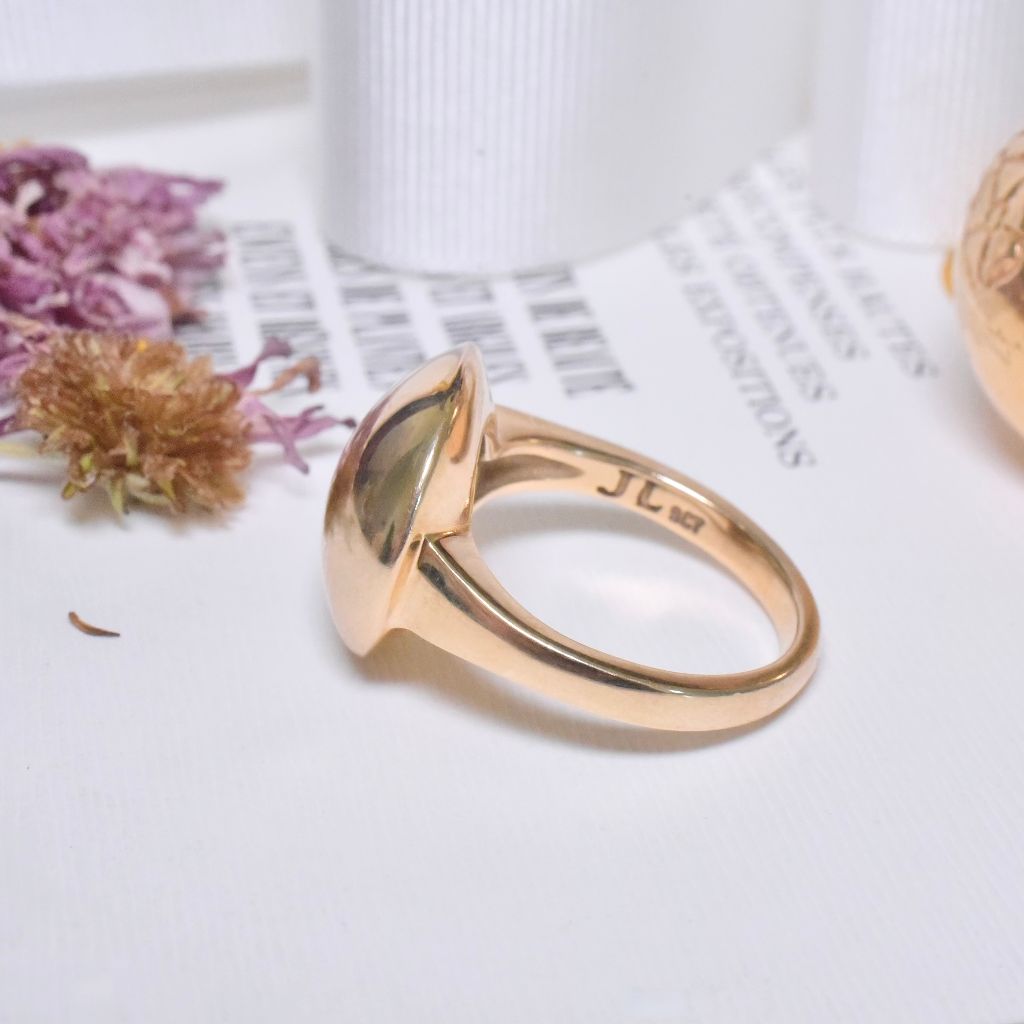 Contemporary 9ct Yellow Gold Dome Ring By Jan Logan