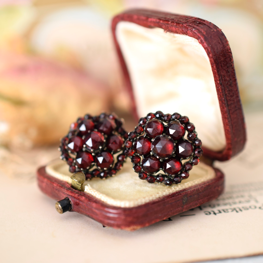 Vintage bohemian sales garnet earrings