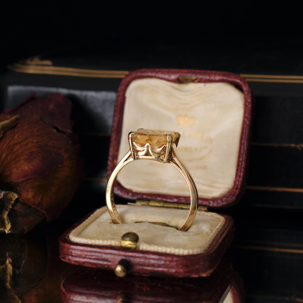Antique Australian 18ct Gold Citrine Intaglio Seal Ring By ‘CATANACH’S’