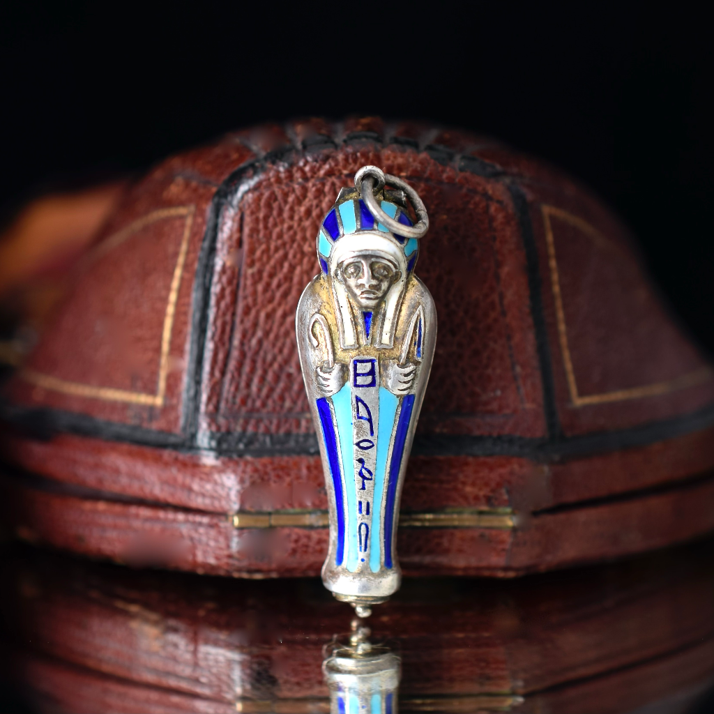 Antique Art Deco Egyptian Revival Sarcophagus And Mummy Pendant Circa 1920-30’s
