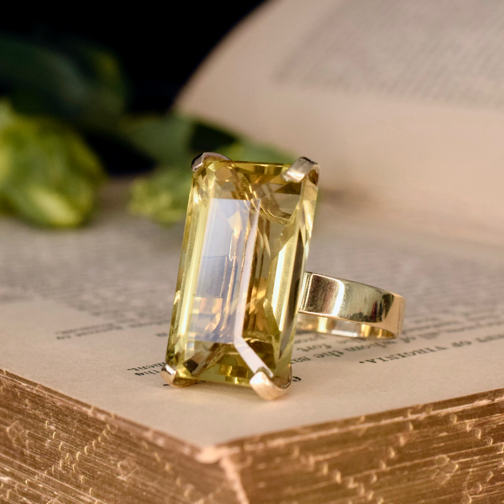 Vintage 9ct Yellow Gold 26ct Citrine Ring Circa 1960’s
