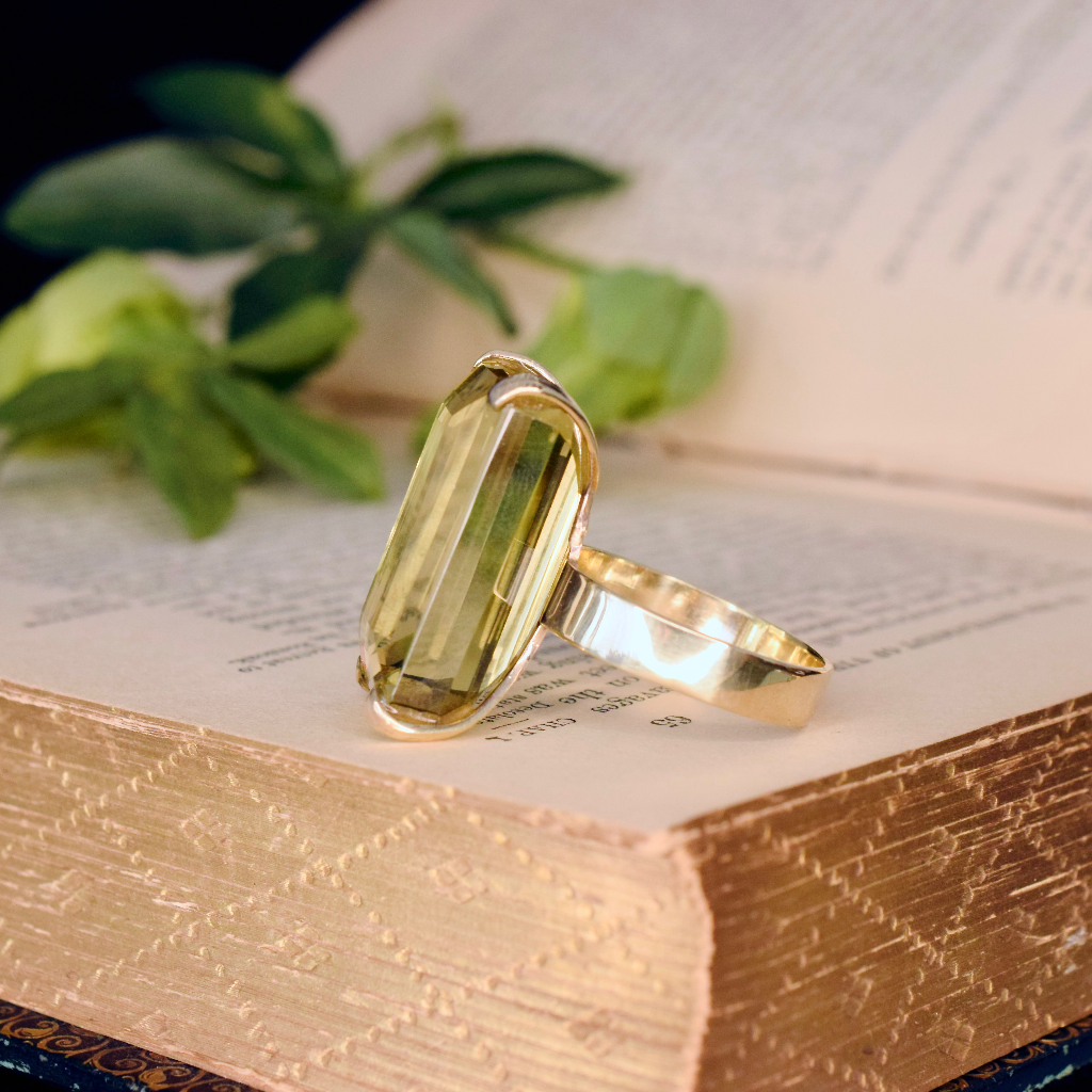 Vintage 9ct Yellow Gold 26ct Citrine Ring Circa 1960’s