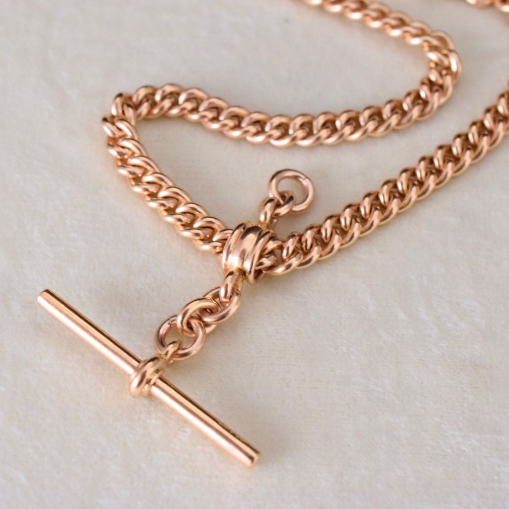 Antique Australian 15ct Yellow Gold Double Albert Watch Chain Necklace By George J. Jackson (1895-1931)