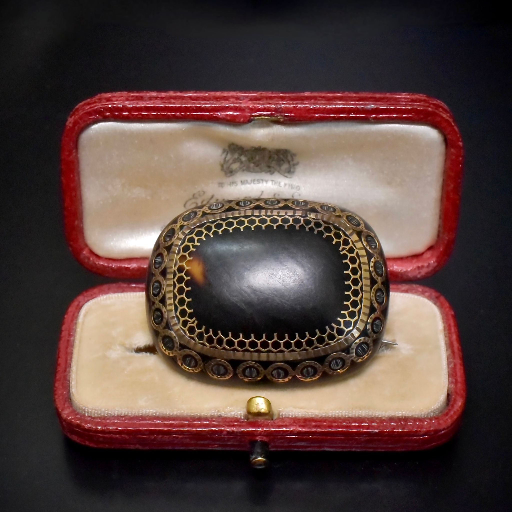 Antique Victorian Piqué Gold & Silver Brooch