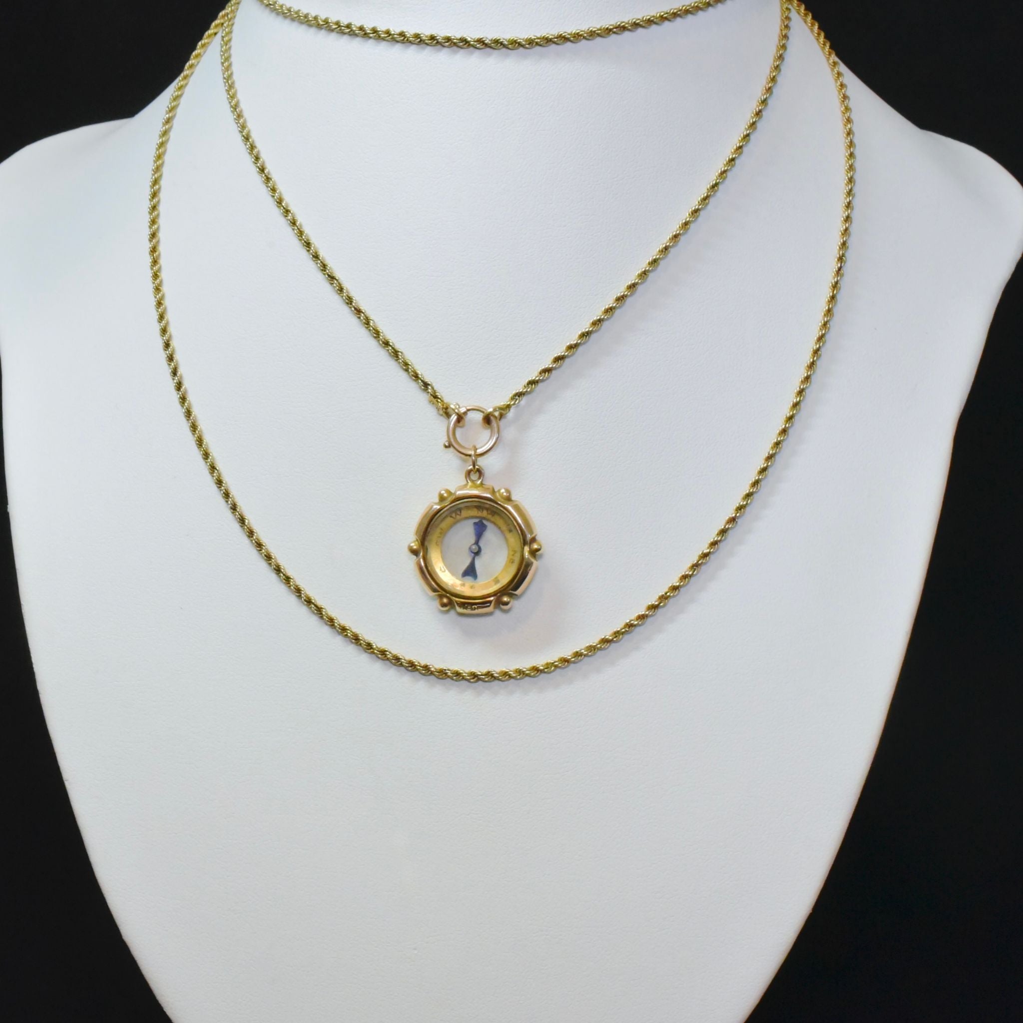 Antique Edwardian 9ct Rose Gold Nautical Compass Pendant/Fob Circa 1905-1910