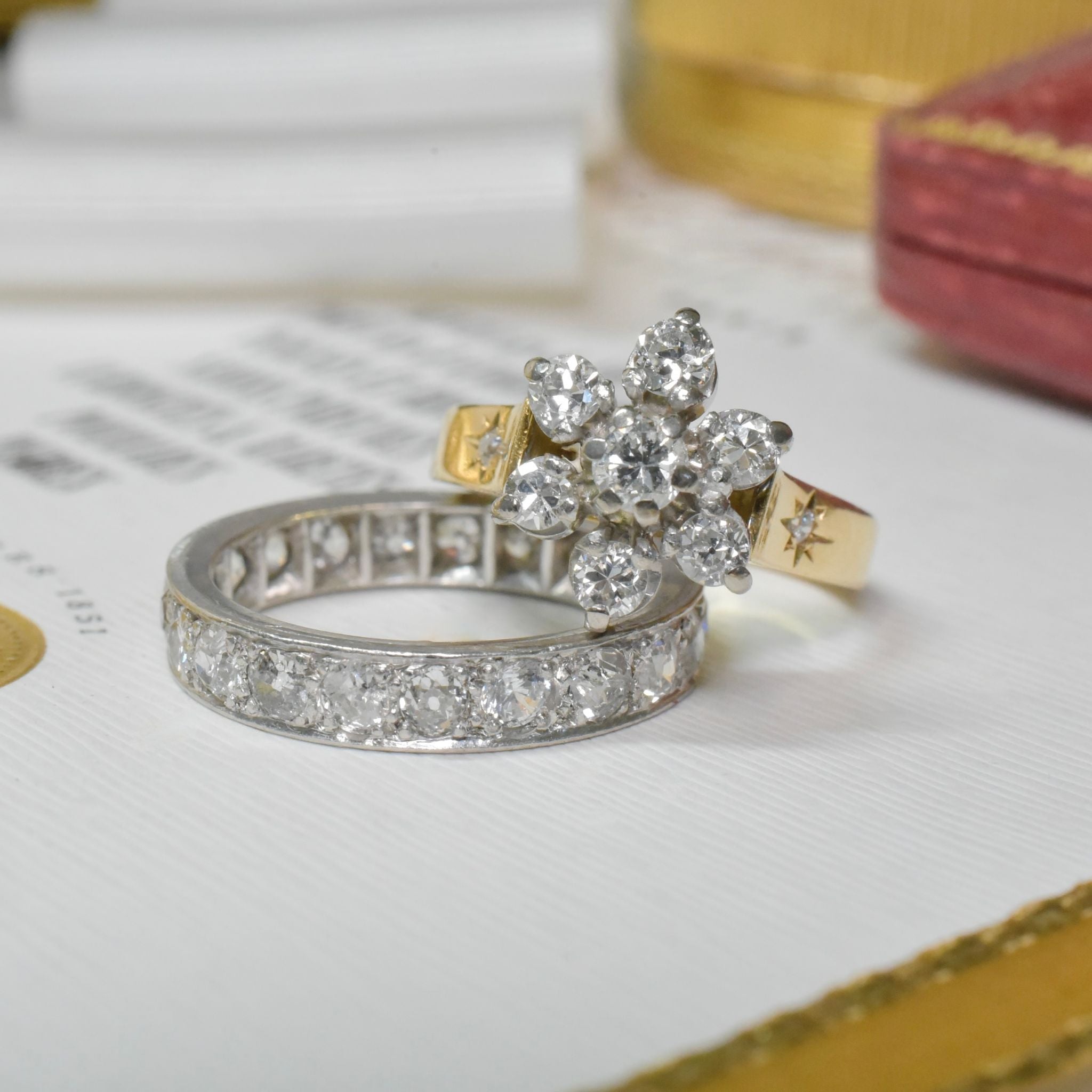 Vintage 18ct Yellow Gold Diamond ‘Daisy’ Cluster Ring 0.83ct