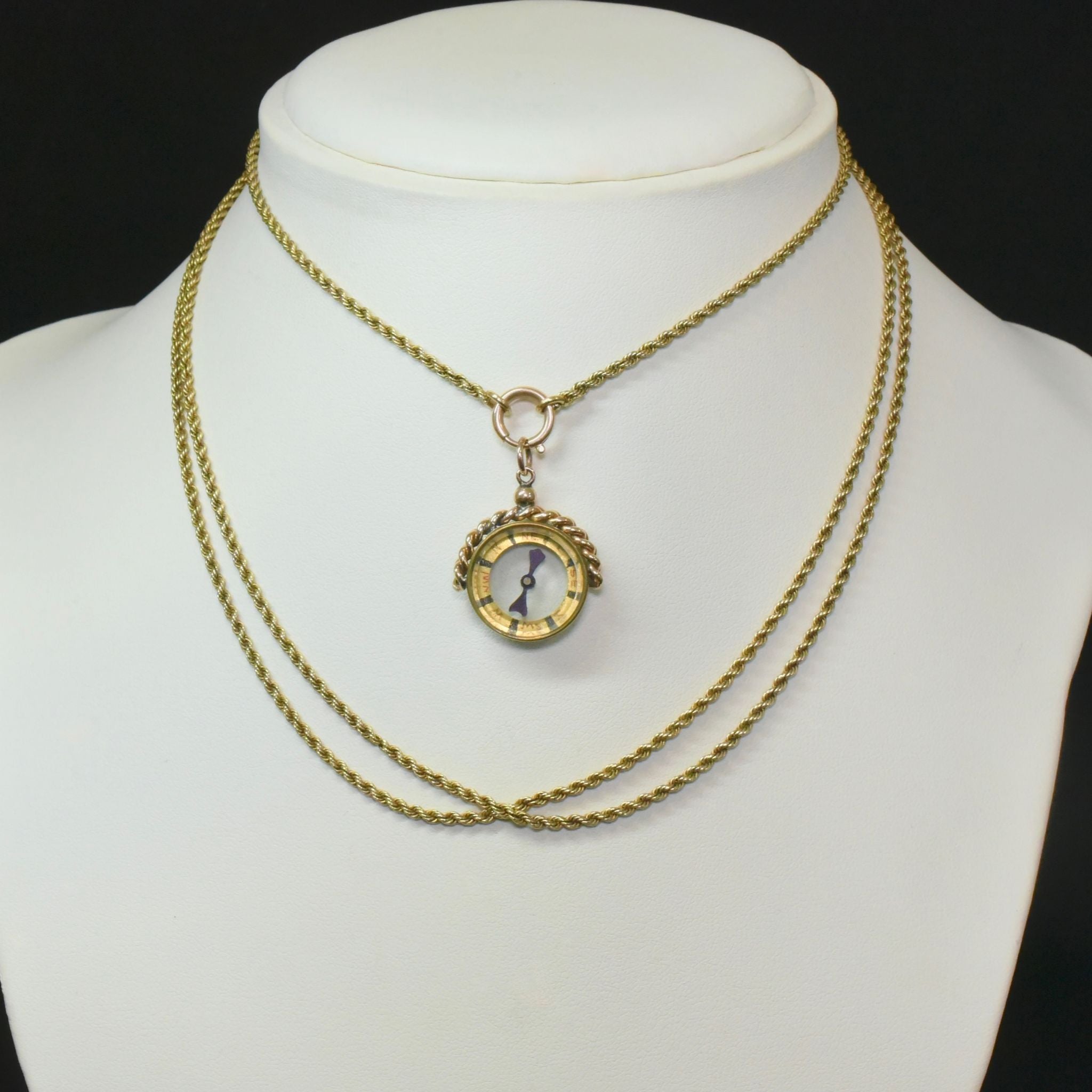 Antique Edwardian 9ct Rose Gold Compass Pendant/Fob Circa 1910’s