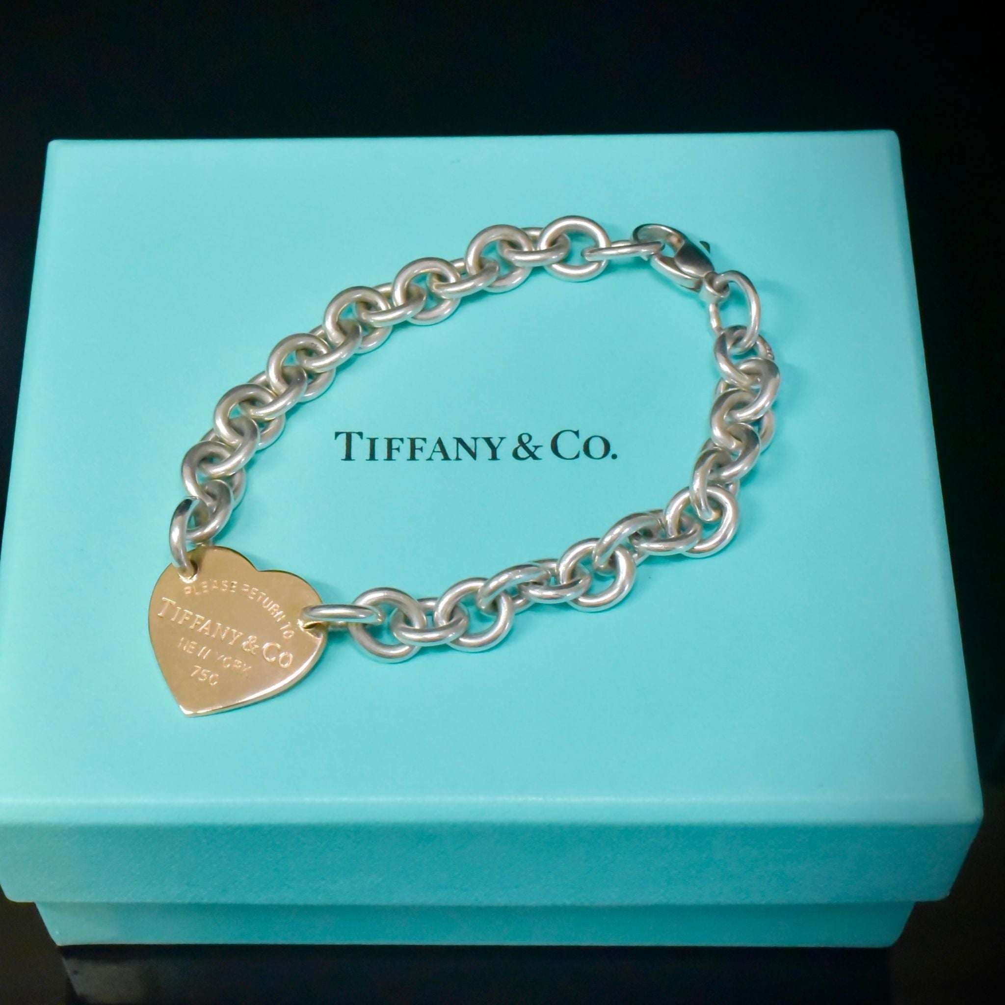 Authentic 18ct Solid Gold & Sterling Silver Tiffany & Co. “Return To Tiffany” Bracelet