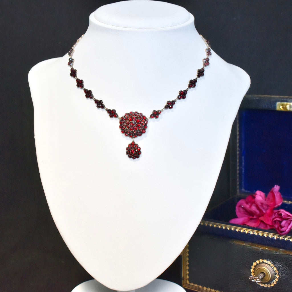 Superb Antique Victorian Bohemian Garnet Necklace - Circa 1890