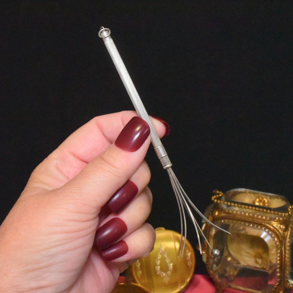 Vintage Art Deco Or Art Deco Style Sterling Silver Retractable ‘Swizzle Stick’ Pendant / Fob