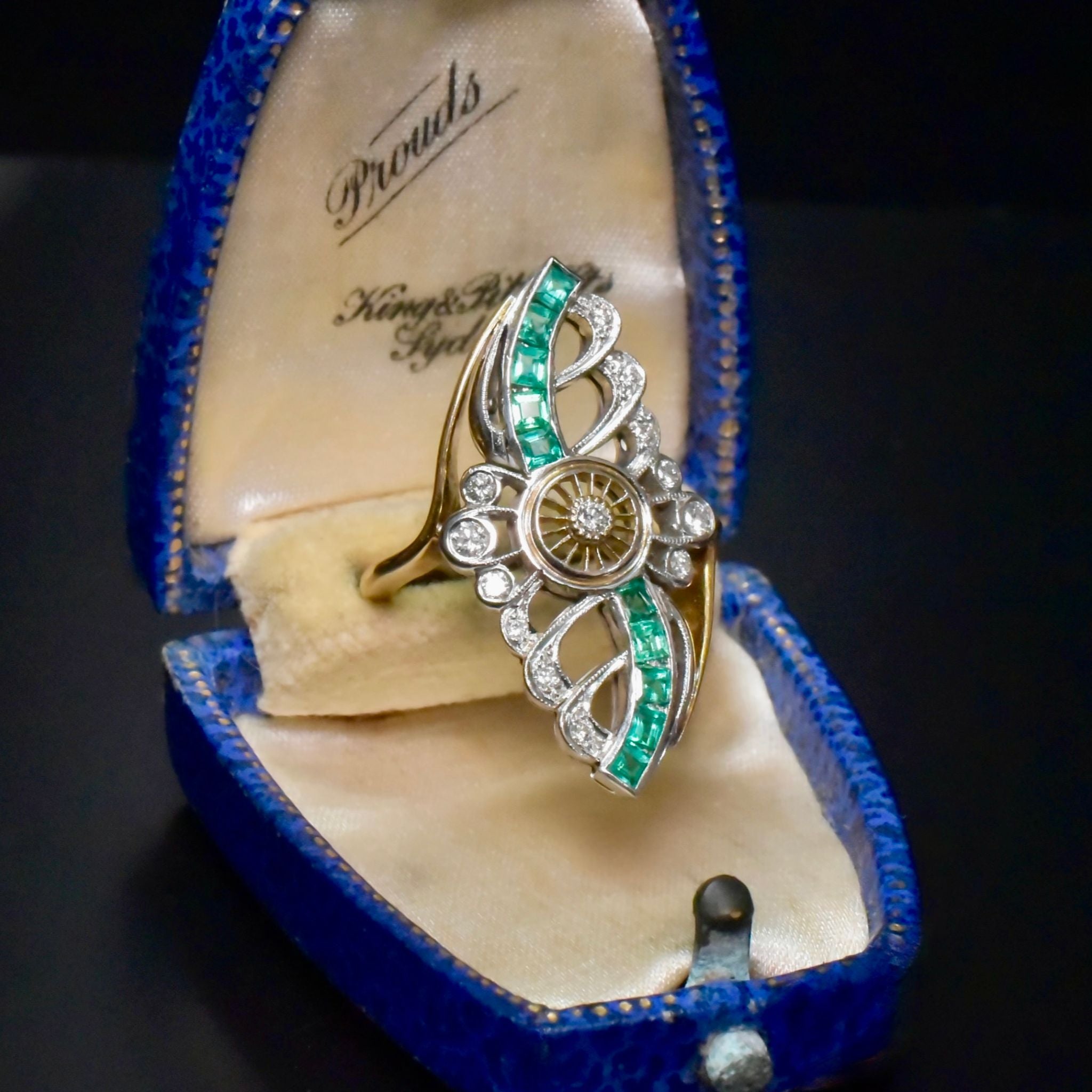 Superb Contemporary 18ct Yellow (And White) Gold Emerald And Diamond Ring Included In Purchase A 2020 NCJV Valuation For $7,700 AUD