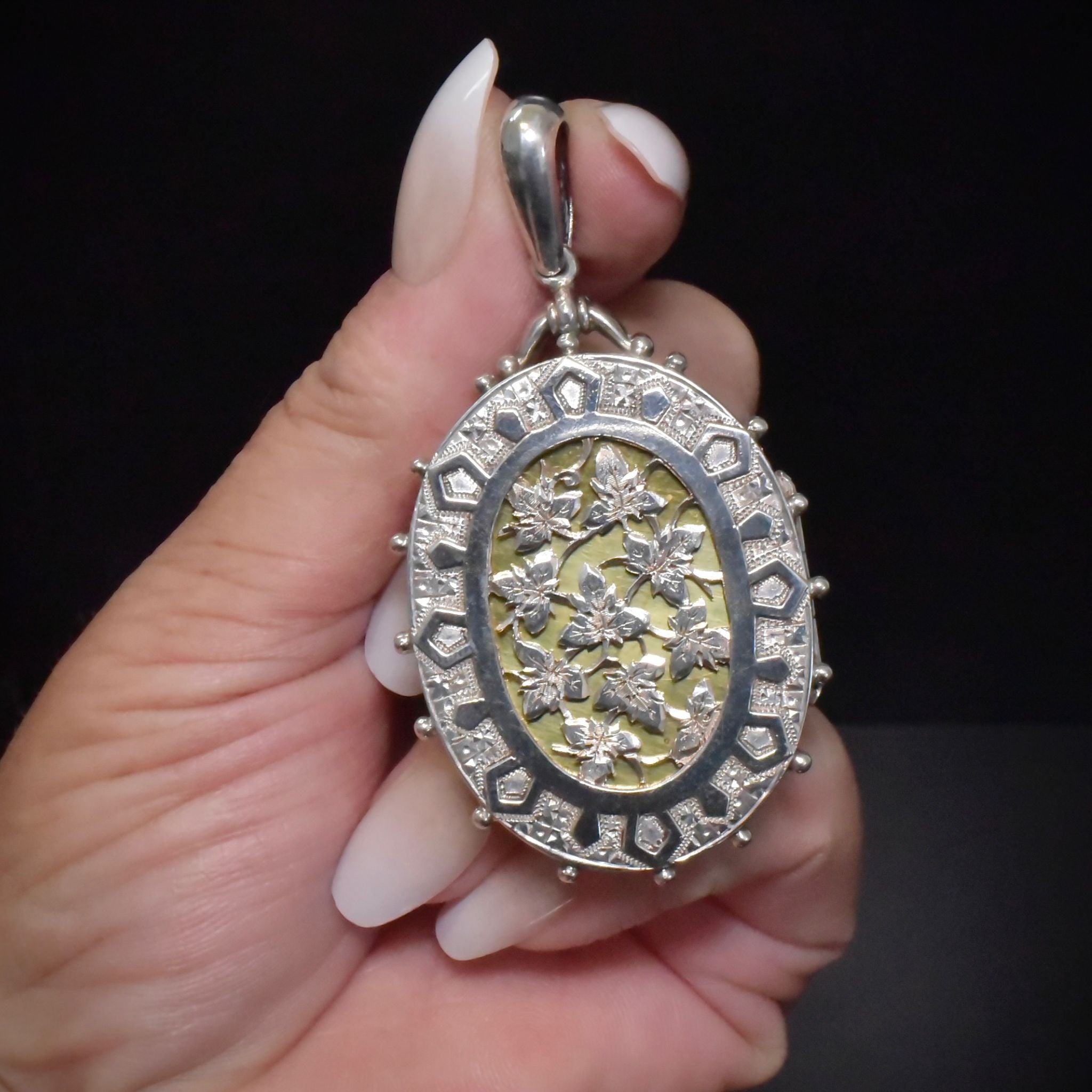 Antique Victorian Sterling Silver Opening Locket By W H Manton - Circa 1890’s