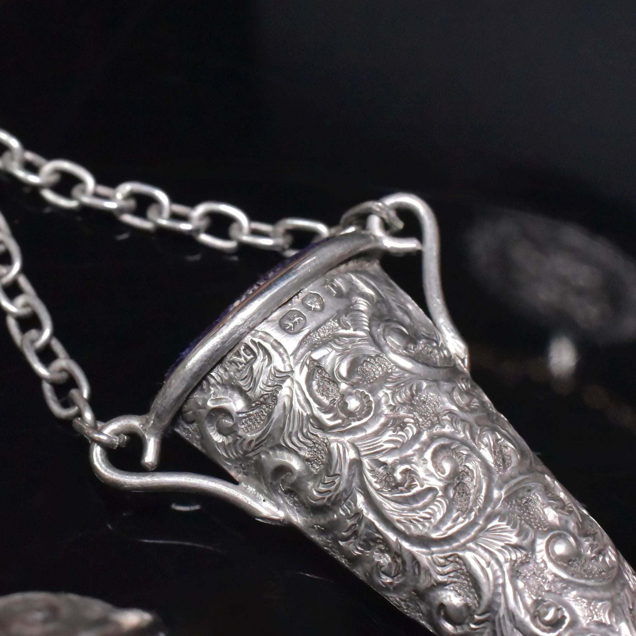 Antique Victorian Sterling Silver Chatelaine Hallmarked For London 1890