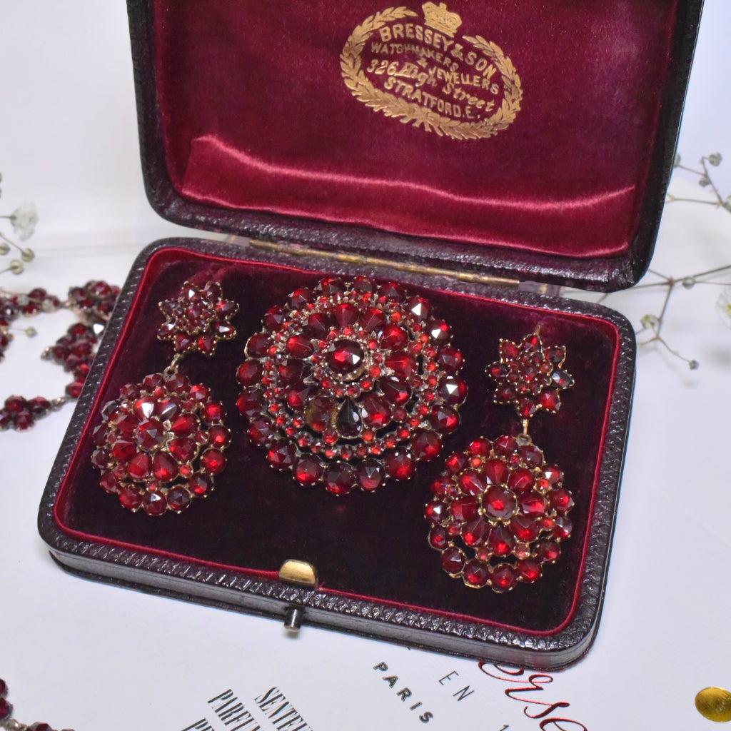 Superb Antique Victorian Bohemian Garnet Demi-Parure - Circa 1880-90