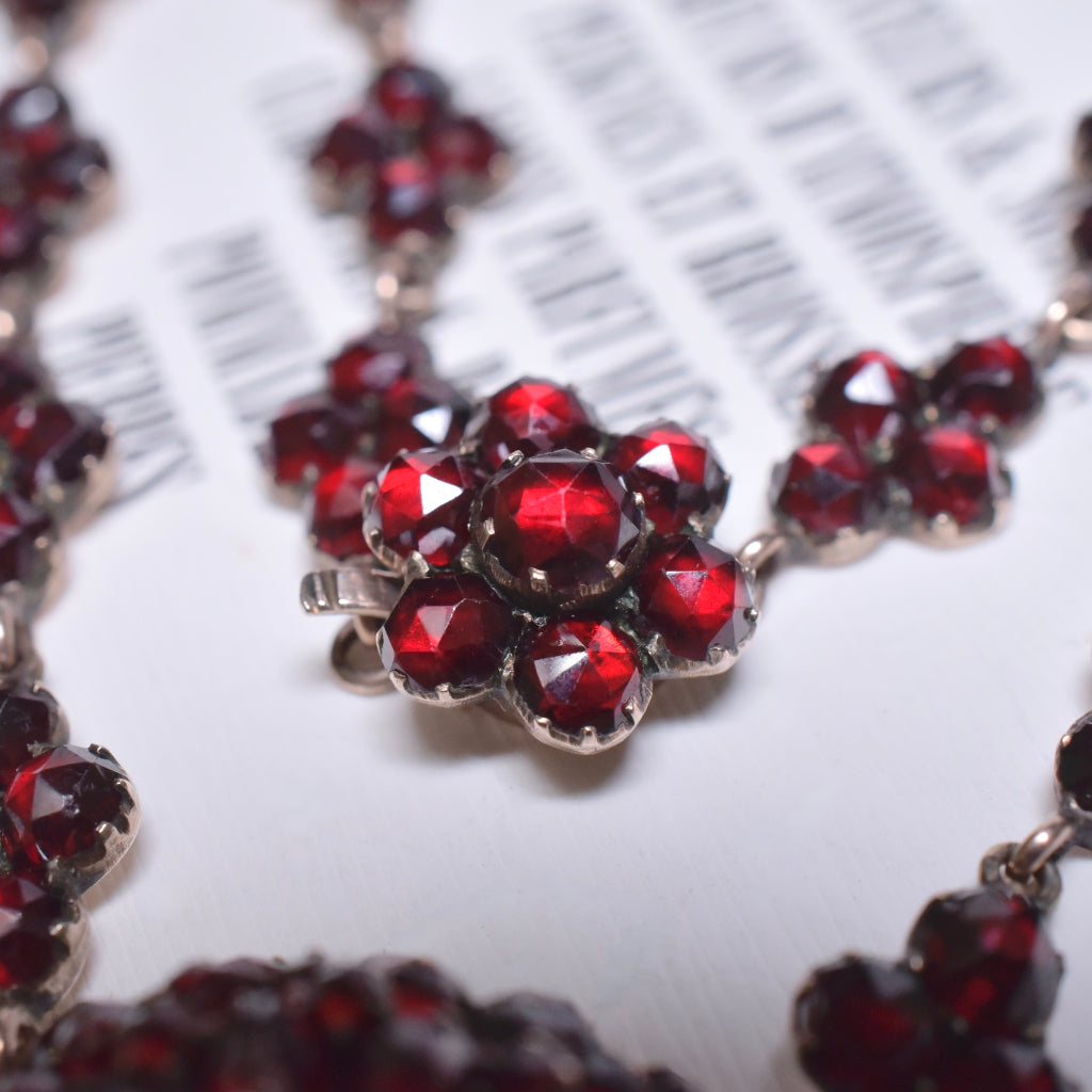 Superb Antique Victorian Bohemian Garnet Necklace - Circa 1890