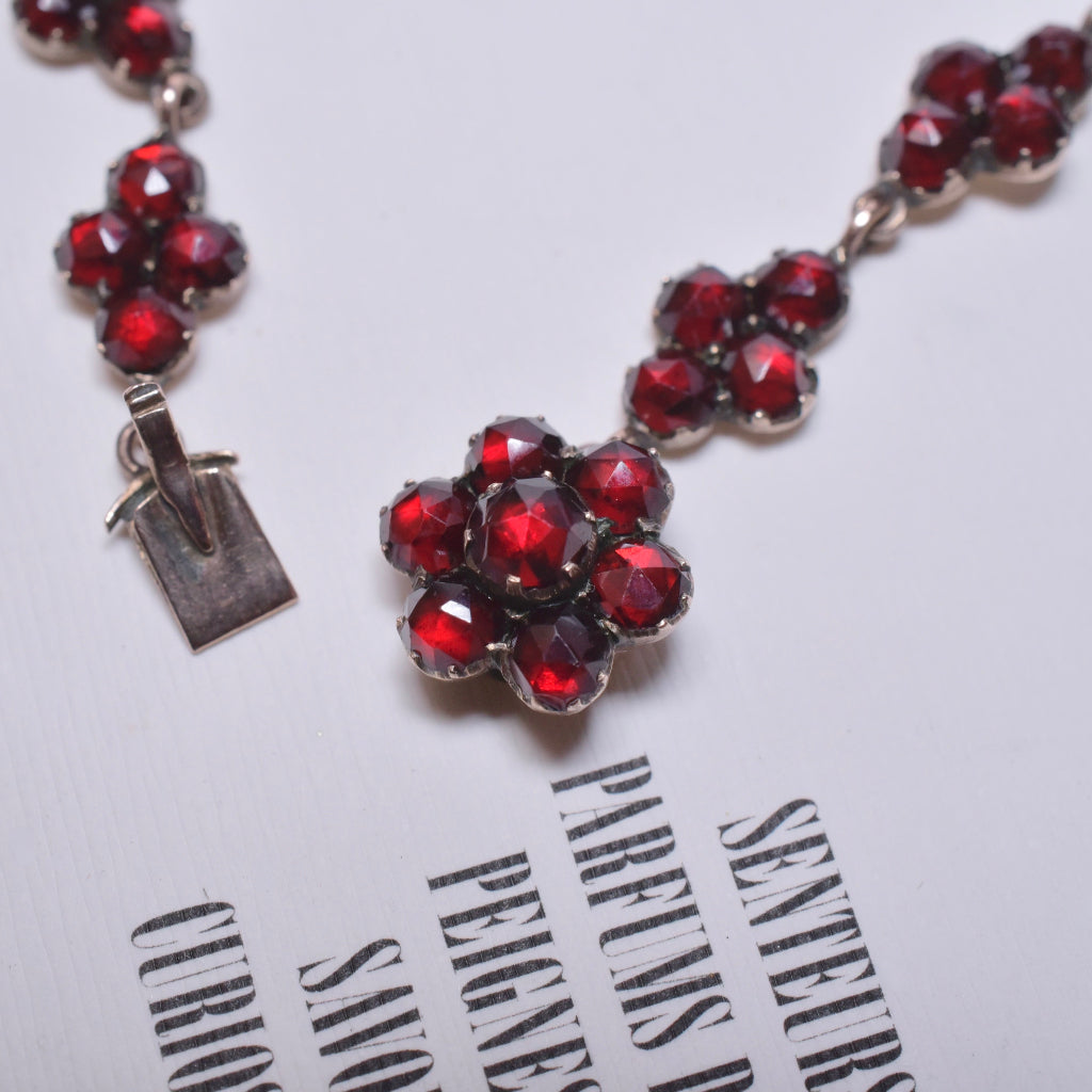 Superb Antique Victorian Bohemian Garnet Necklace - Circa 1890