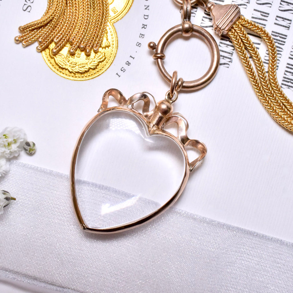 Antique Edwardian 9ct Rose Gold Double Sided ‘Heart’ Locket - Chester 1908