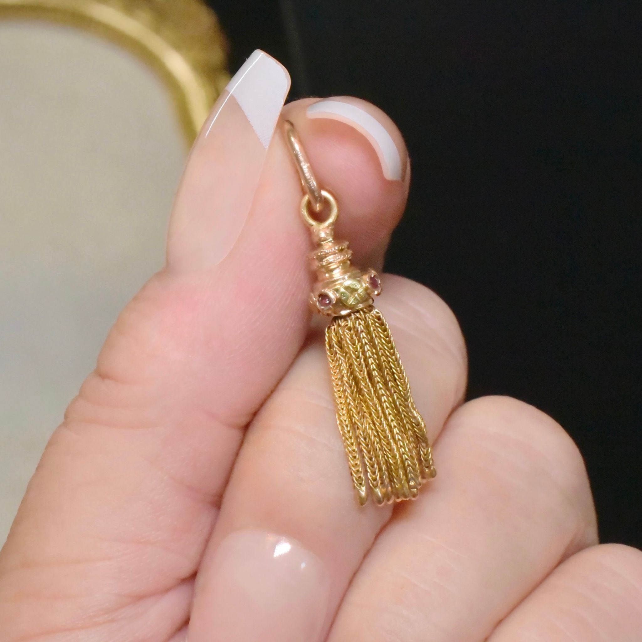Antique Victorian 15ct Bi-Colour Gold Tassel Fob Circa 1870-1880
