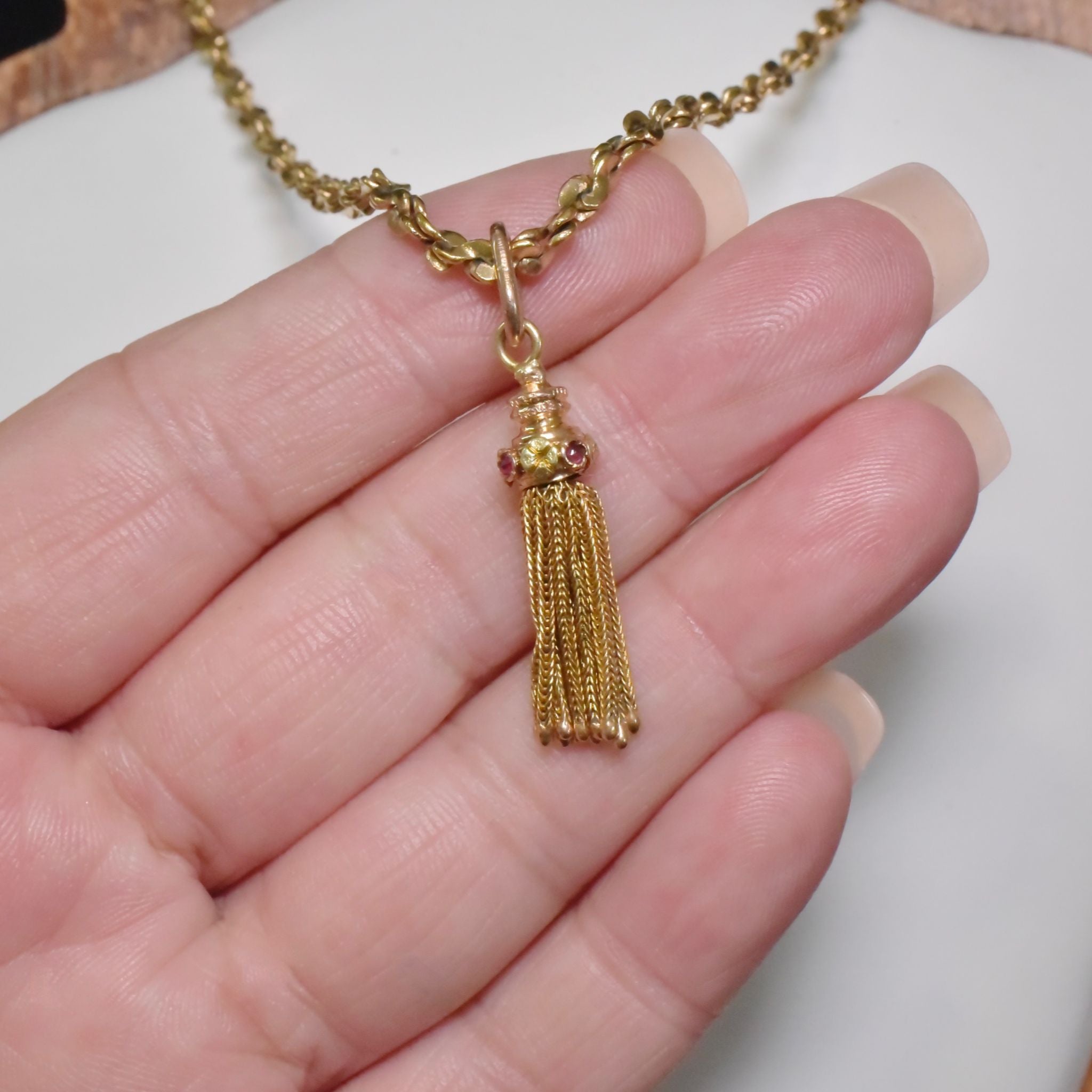 Antique Victorian 15ct Bi-Colour Gold Tassel Fob Circa 1870-1880