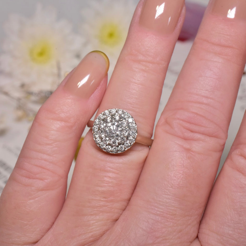 Vintage 9ct White Gold And Diamond ‘Halo’ Cluster Ring