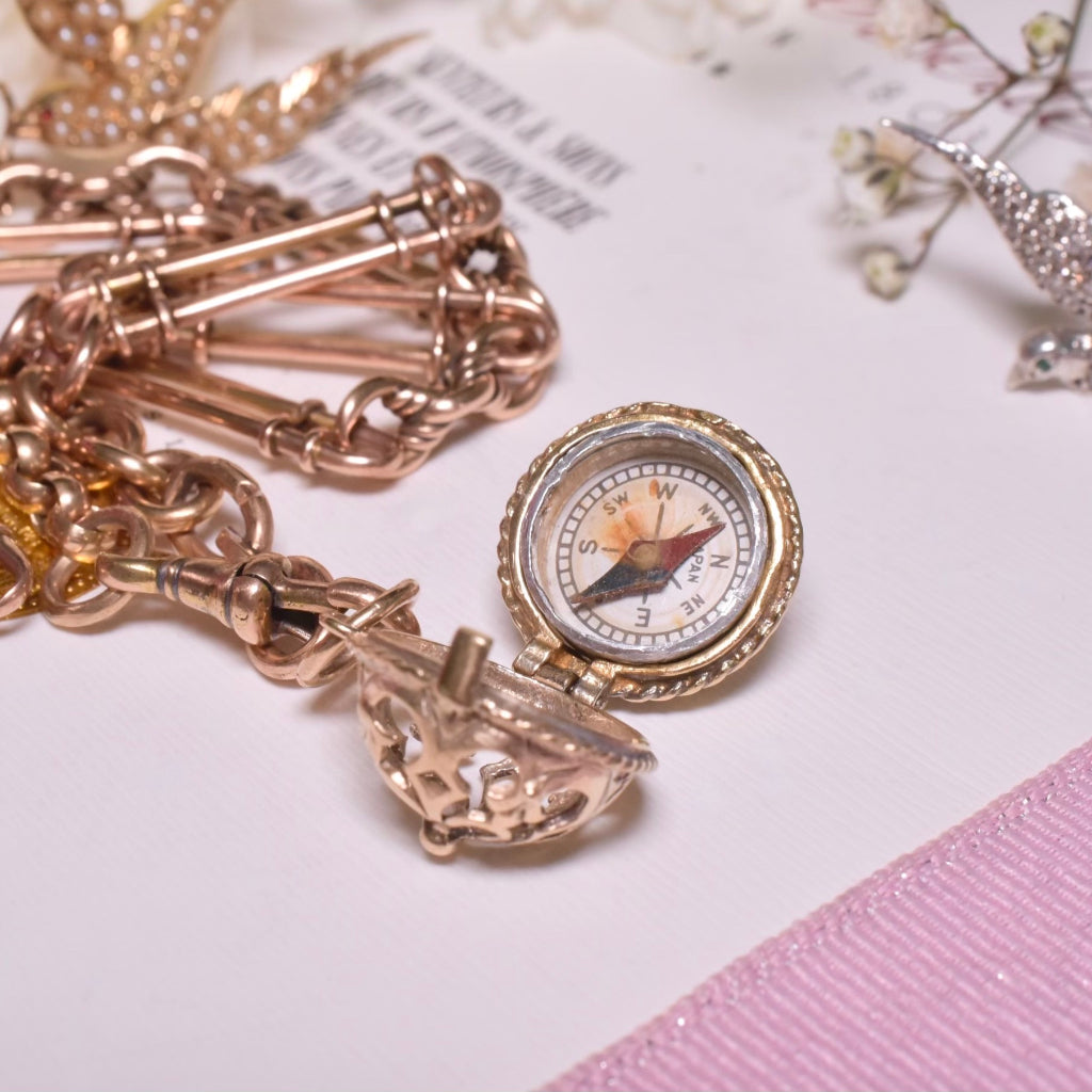 Vintage 9ct Yellow Gold ‘Opening’ Compass Pendant - Birmingham 1964