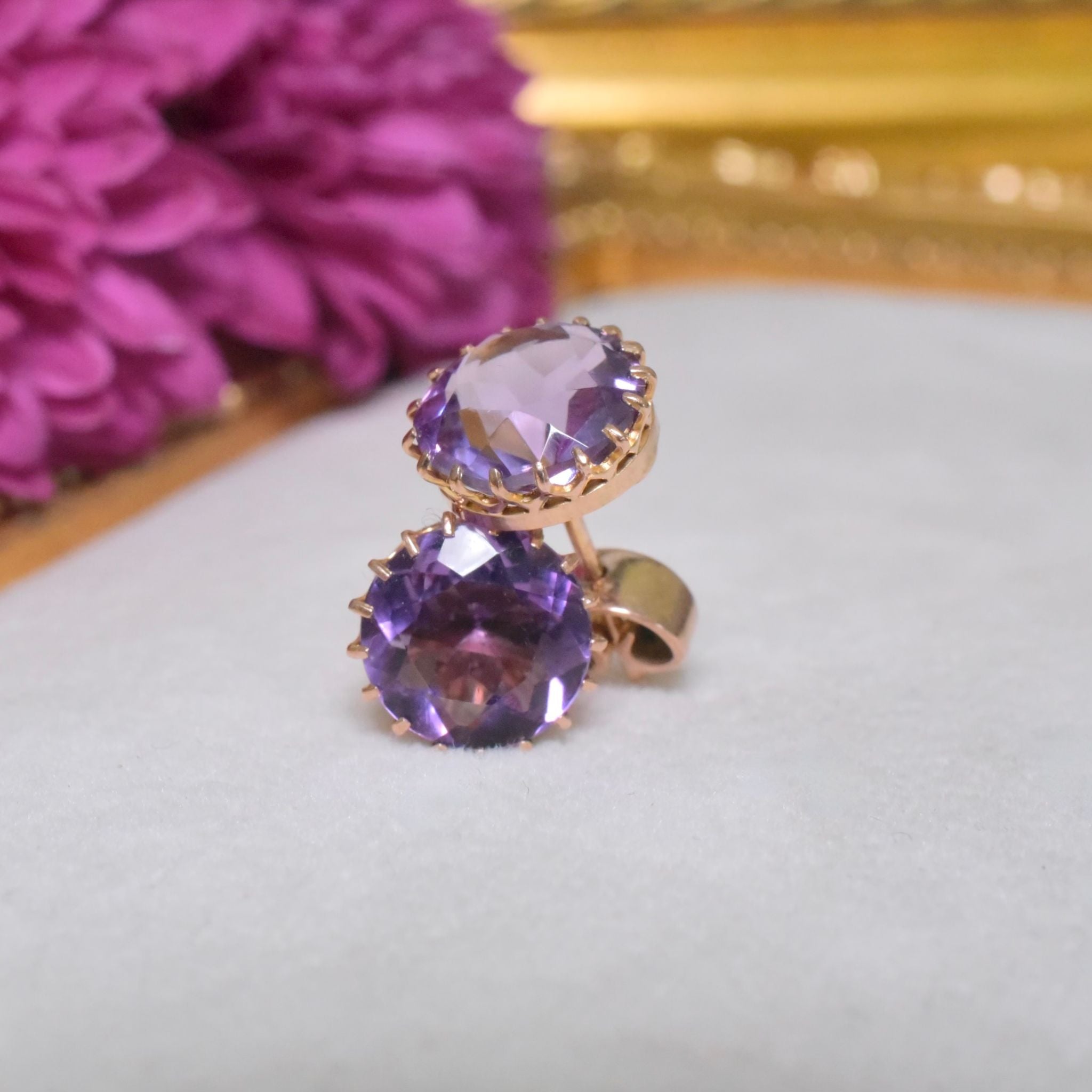 Outstanding Antique Australian Edwardian 9ct Rose Gold Amethyst Demi-Parure - 26cts